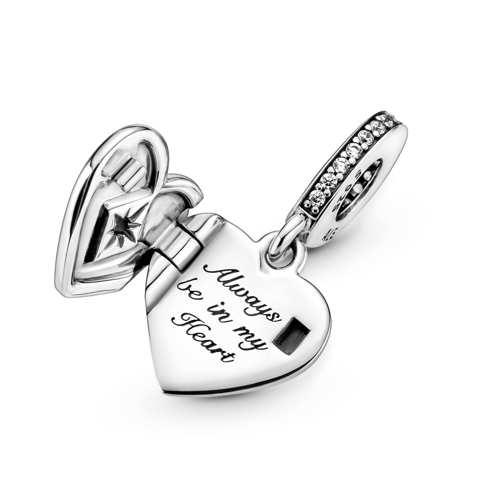 PANDORA Openable Heart Locket Dangle Charm Cubic Zirconia Charms Bracelet Charm Jewelry Gift