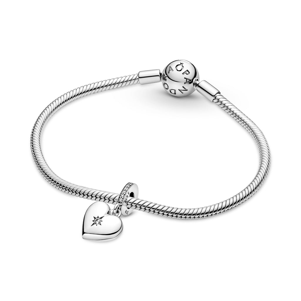 PANDORA Openable Heart Locket Dangle Charm Cubic Zirconia Charms Bracelet Charm Jewelry Gift