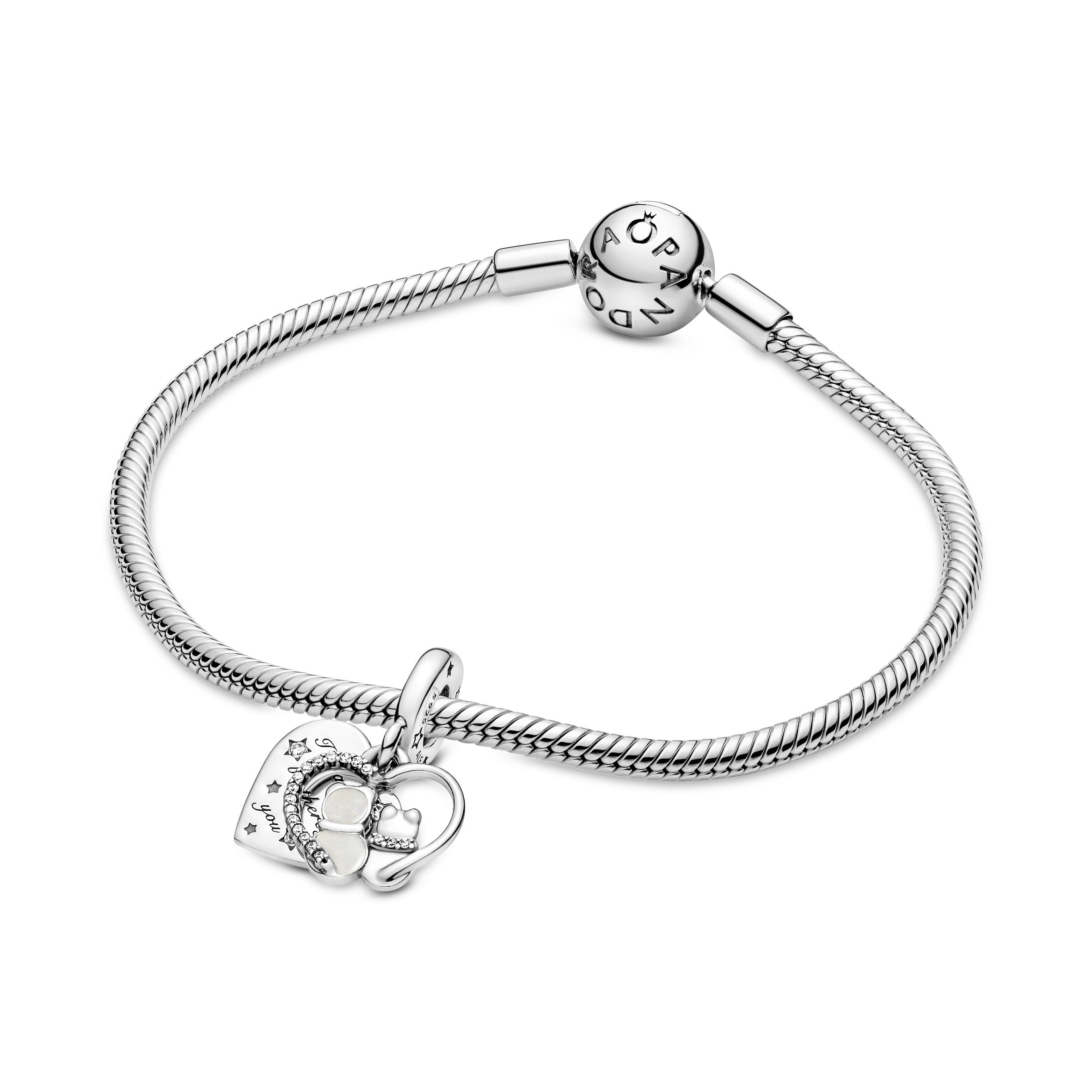 PANDORA Cats And Hearts Dangle Charm Cubic Zirconia Animals Charms Bracelet Charm Jewelry Gift