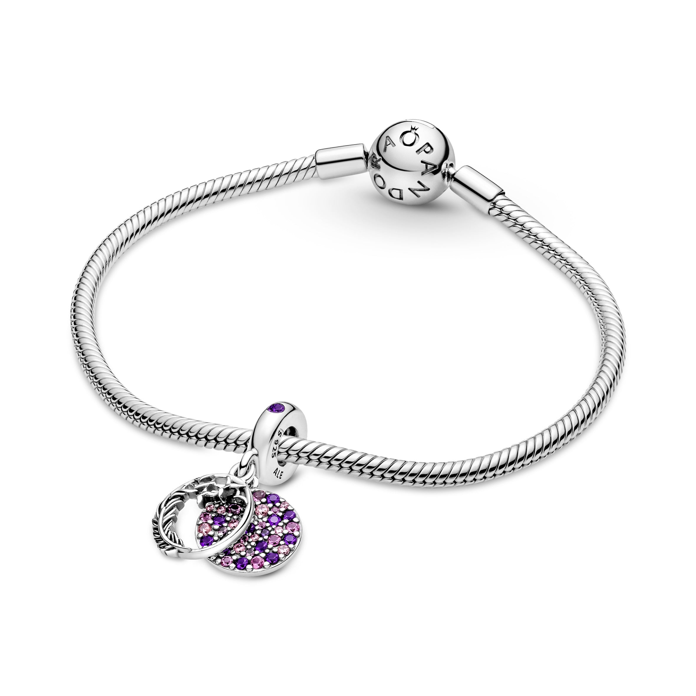 PANDORA Pavé Feather Dangle Charm Crystals Charms Bracelet Charm Jewelry Gift