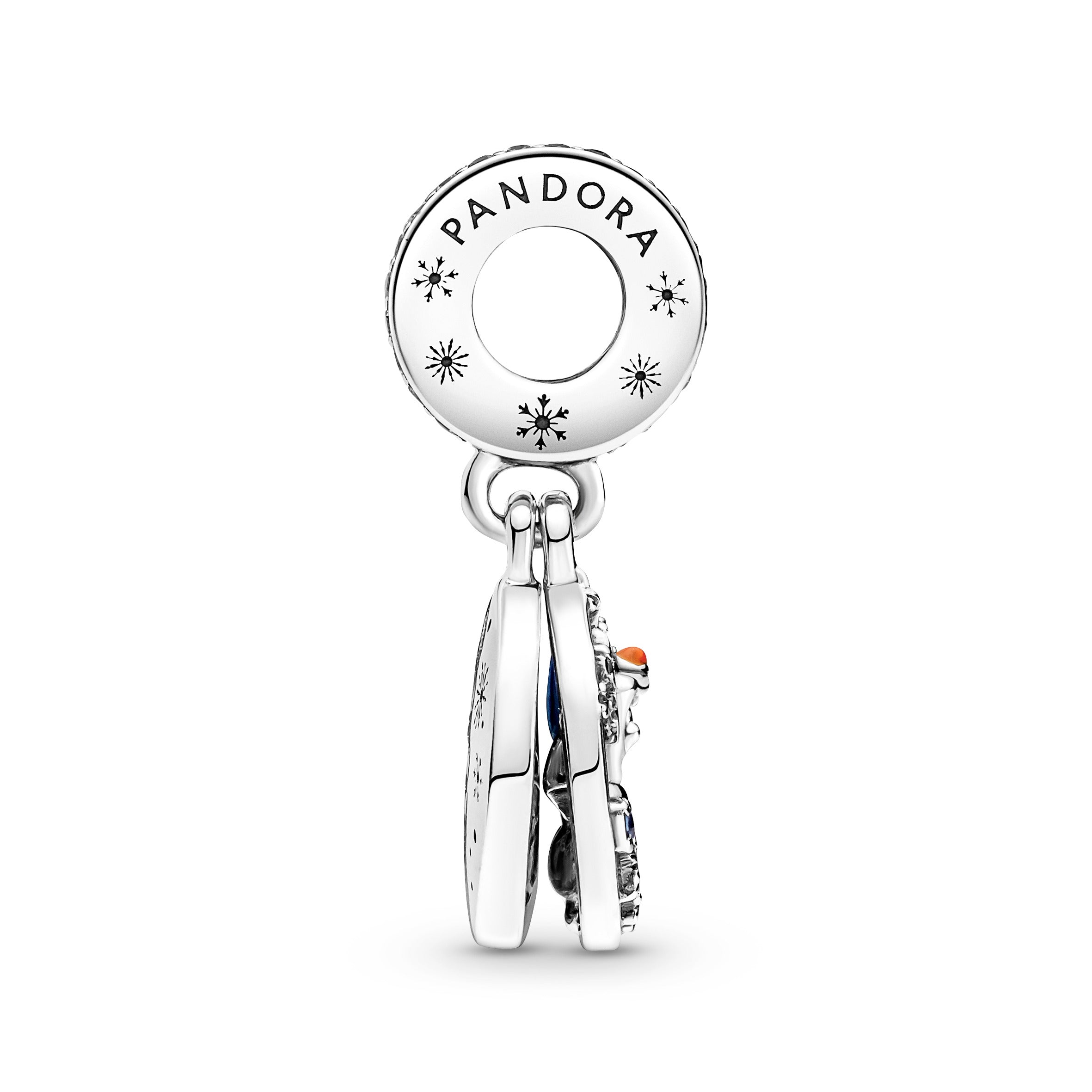 PANDORA Disney Frozen Snow Olaf Double Dangle Charm Enamel Charms Bracelet Charm Jewelry Gift