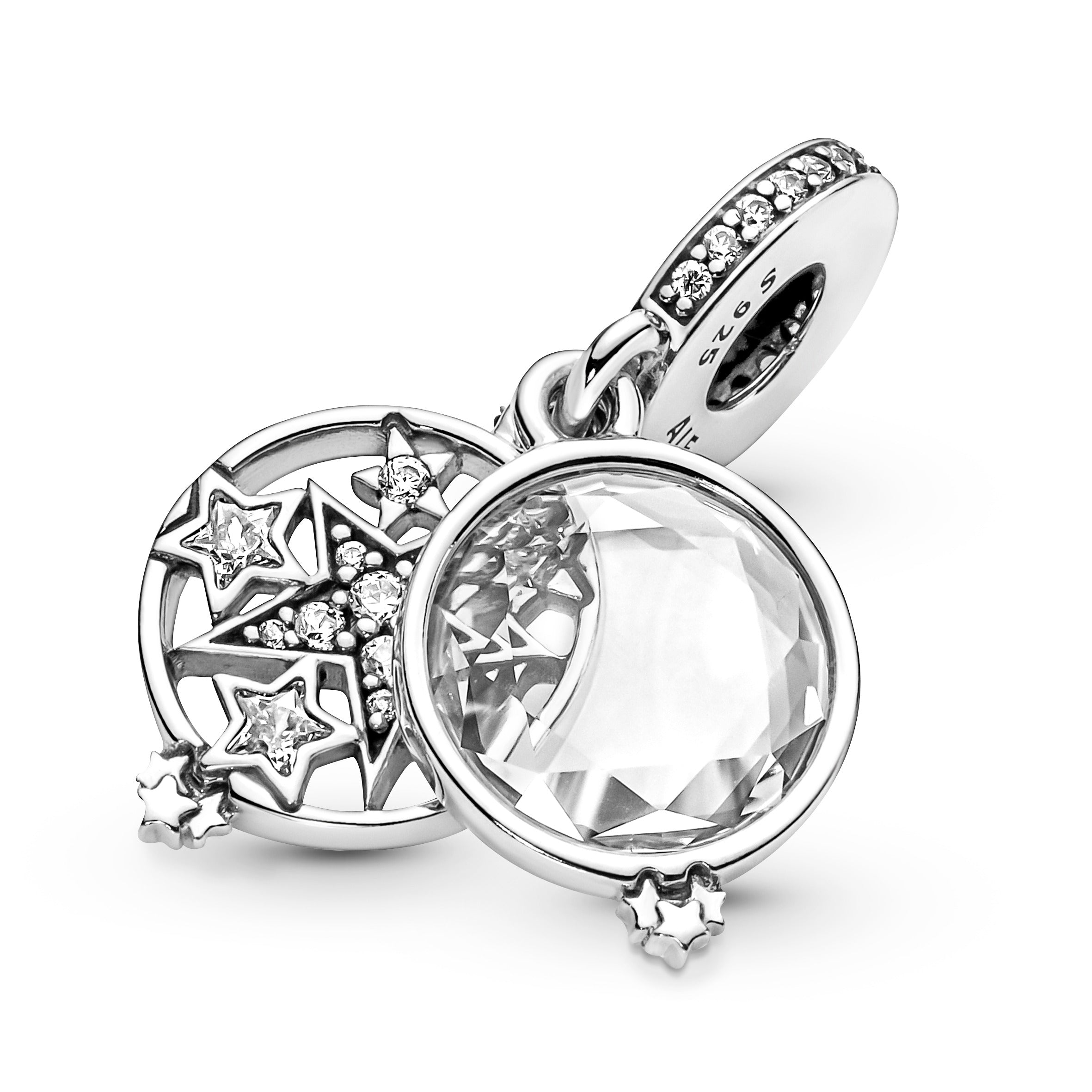 PANDORA Magnified Star Double Dangle Charm Cubic Zirconia Nature Charms Bracelet Charm Jewelry Gift