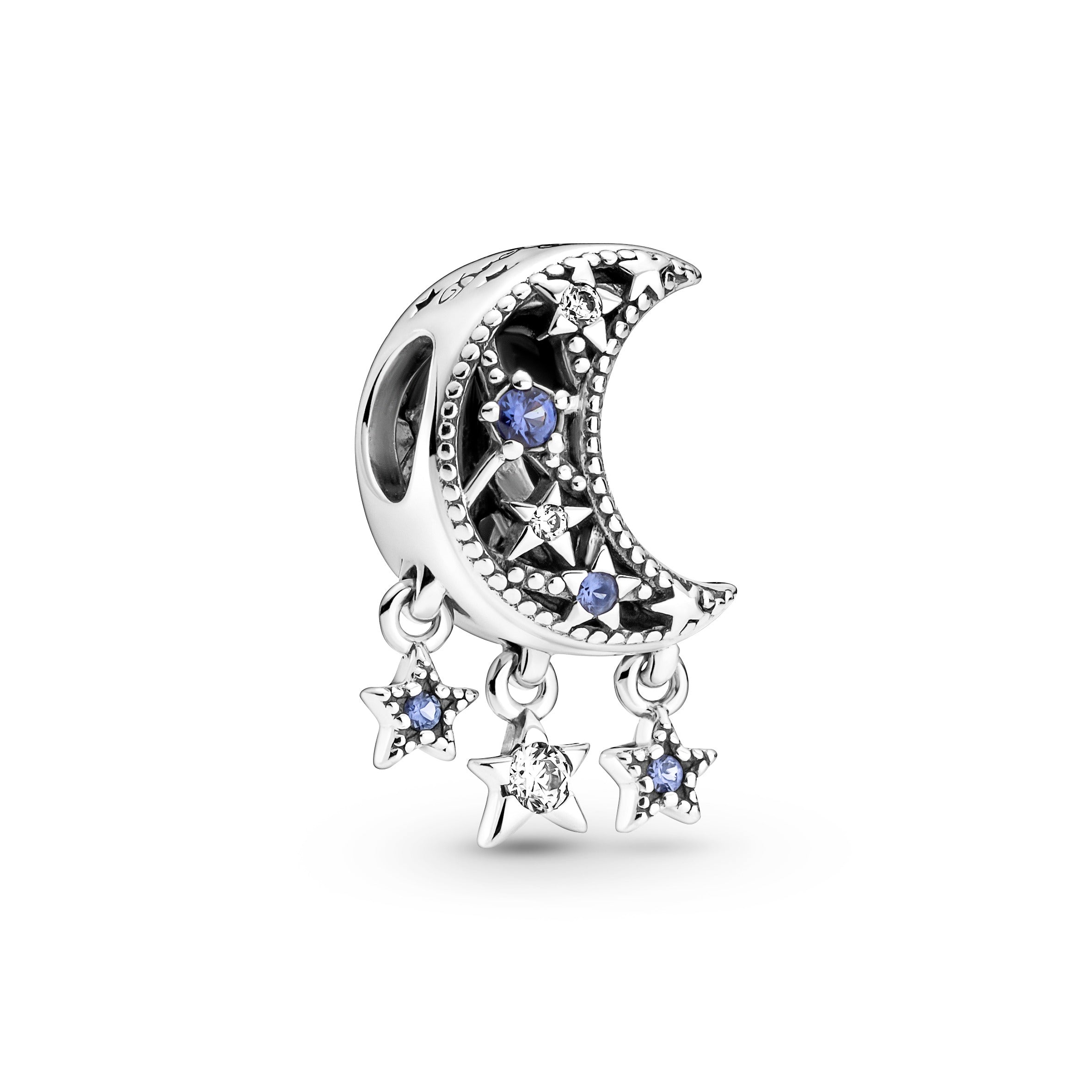 PANDORA Star And Crescent Moon Charm Cubic Zirconia Nature Charms Bracelet Charm Jewelry Gift