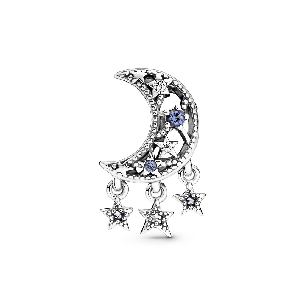 PANDORA Star And Crescent Moon Charm Cubic Zirconia Nature Charms Bracelet Charm Jewelry Gift