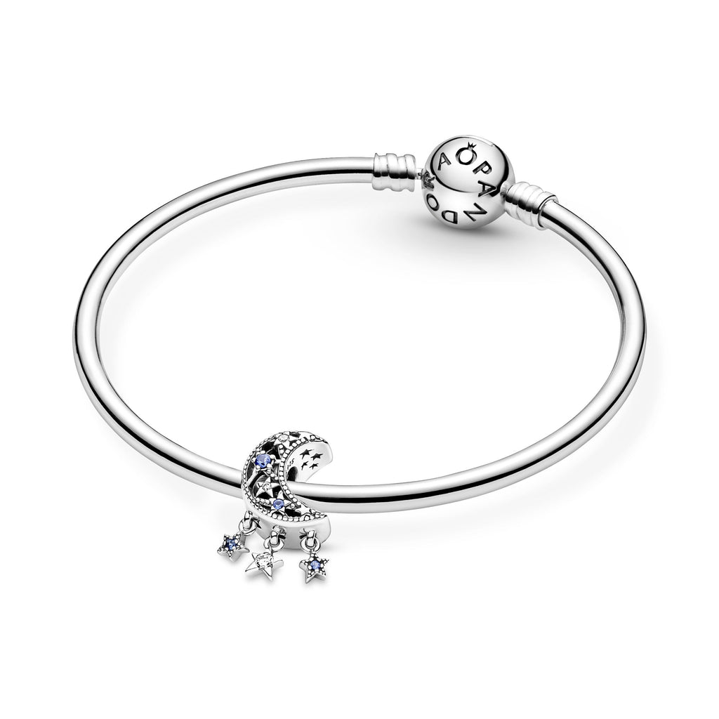 PANDORA Star And Crescent Moon Charm Cubic Zirconia Nature Charms Bracelet Charm Jewelry Gift