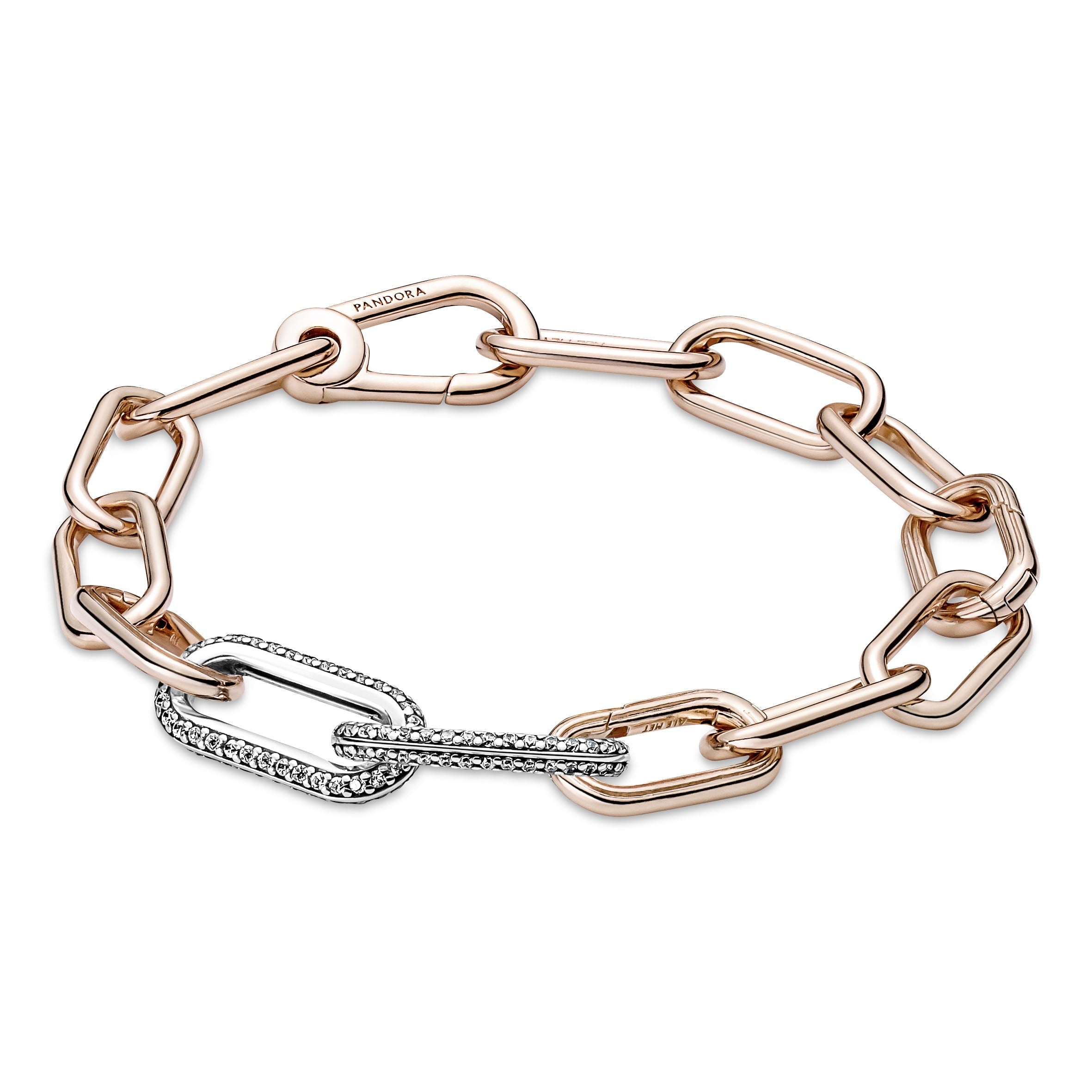 PANDORA ME Styling Pavé Double Link Cubic Zirconia Necklaces And Pendants Pendant Necklace Jewelry Gift