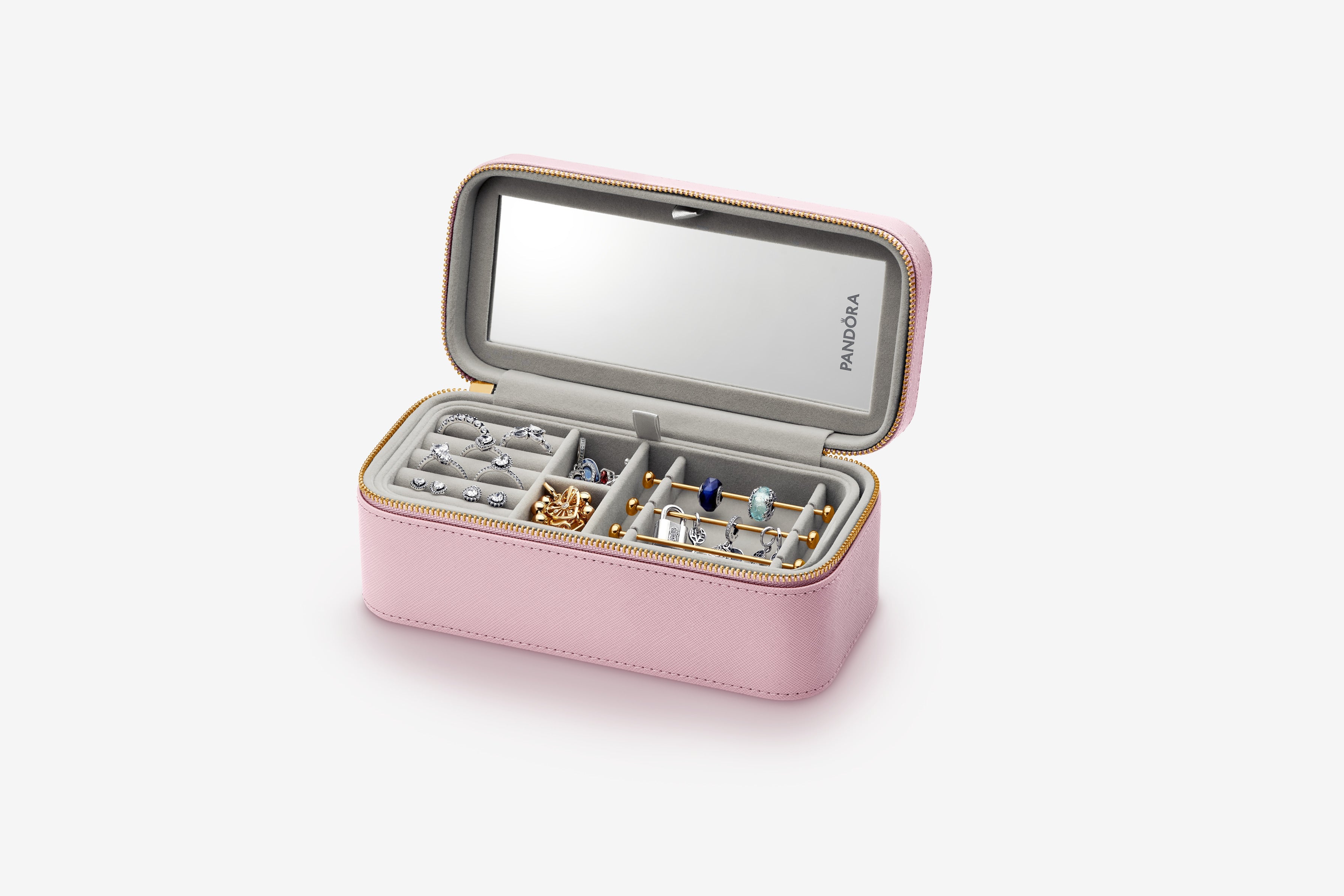 PANDORA Pink Small Jewellery Box Textile Jewelry Box Fashion Jewelry Gift For Women
