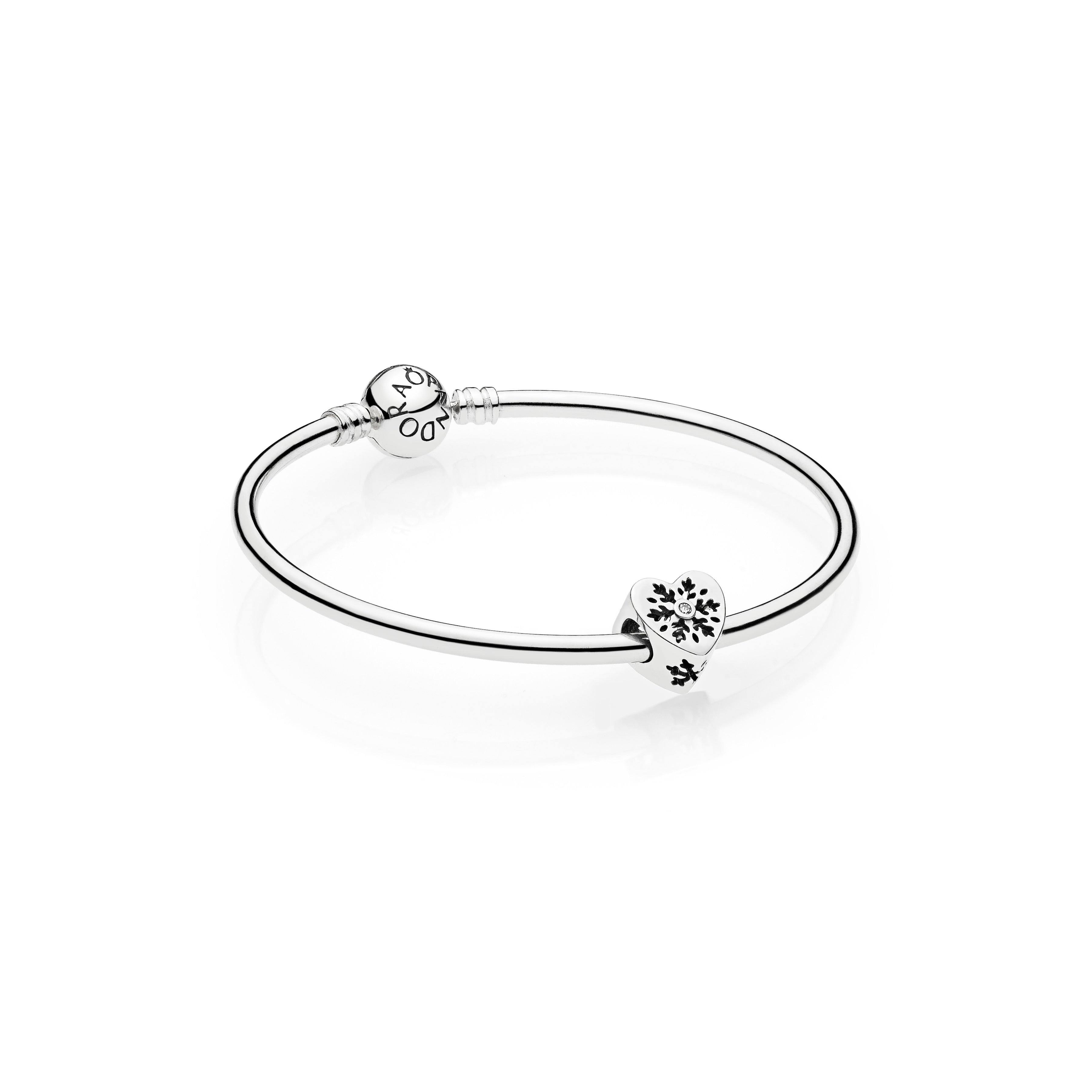 PANDORA Snowflake Heart Bracelet Gift Set Cubic Zirconia Silver Giftsets Chain Bracelet Jewelry Gift