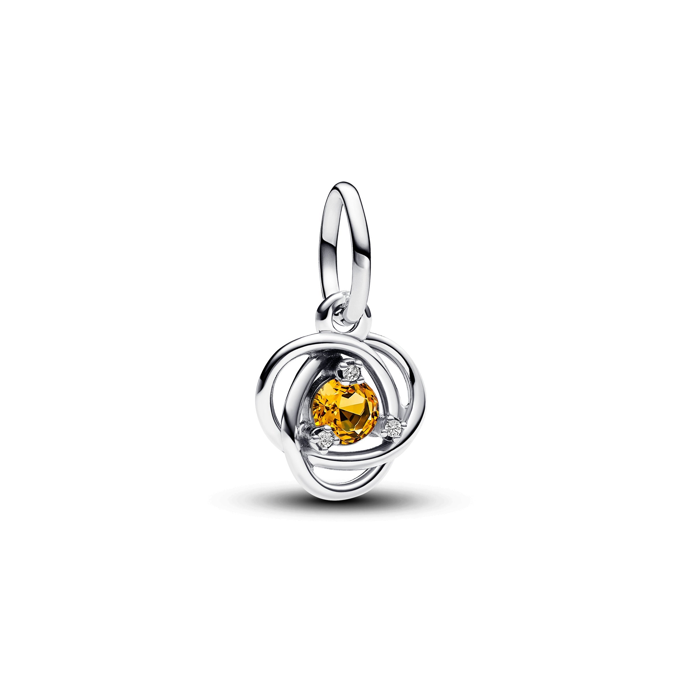 PANDORA Honey Eternity Circle Dangle Charm Crystals Orange Birthdays Charms Bracelet Charm Jewelry Gift