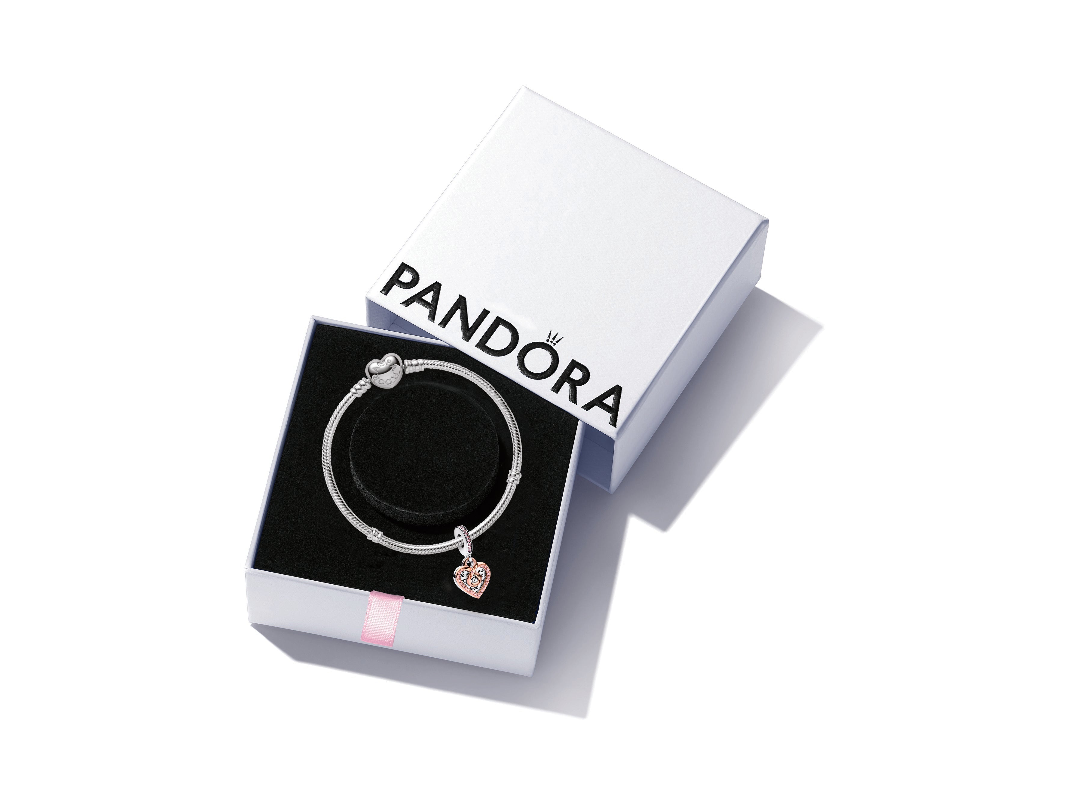 PANDORA Double Dangle Mom Bracelet And Charm Gift Set Sterling Silver Mothers Day Giftsets Bracelet Charm Jewelry Gift