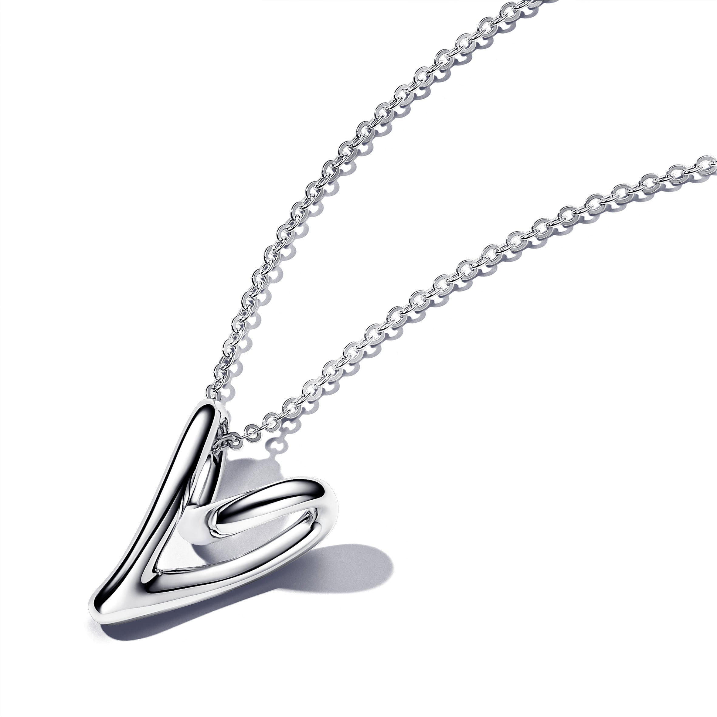 PANDORA Organically Shaped Heart Pendant Necklace Sterling Silver Love Necklaces Jewelry Gift