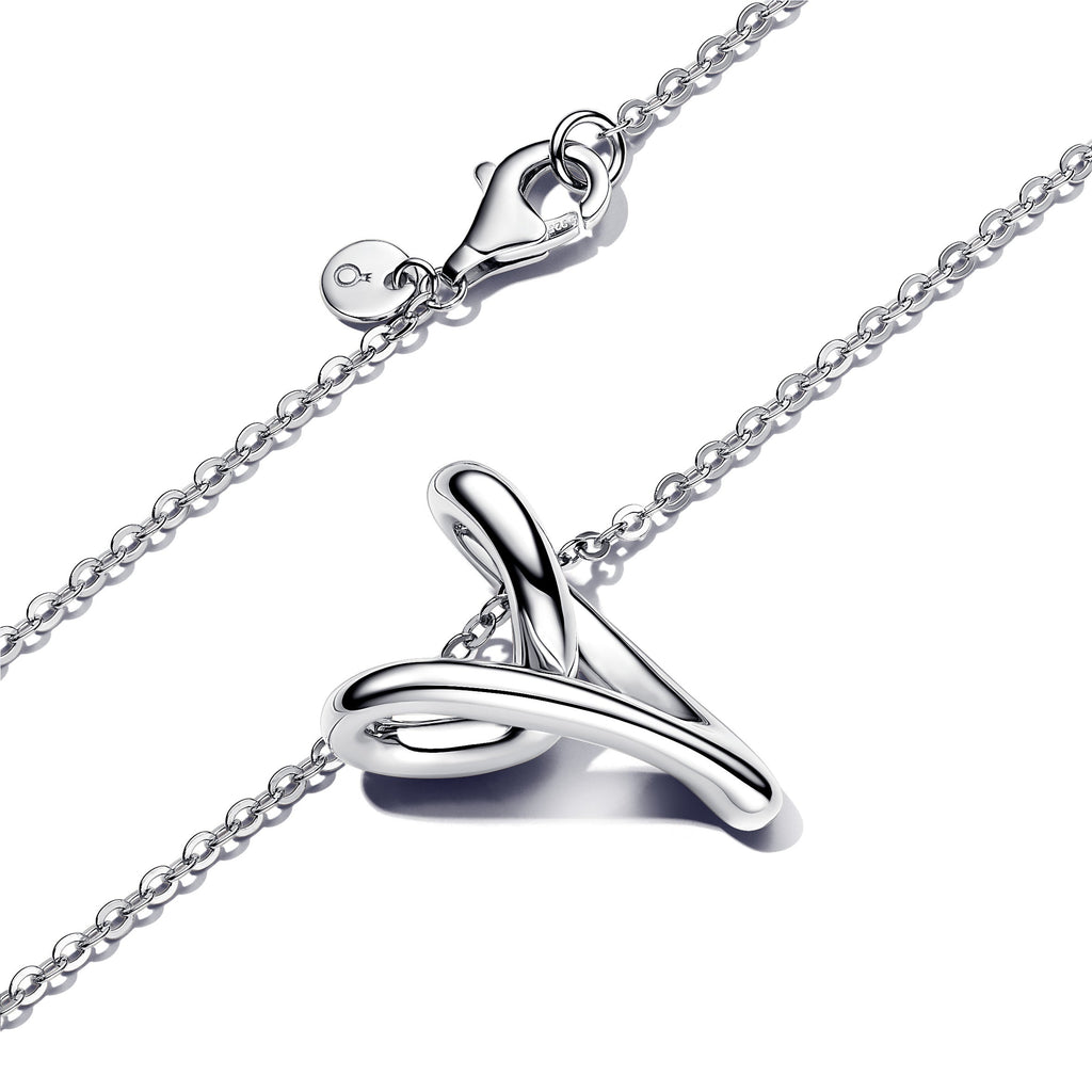 PANDORA Organically Shaped Heart Pendant Necklace Sterling Silver Love Necklaces Jewelry Gift
