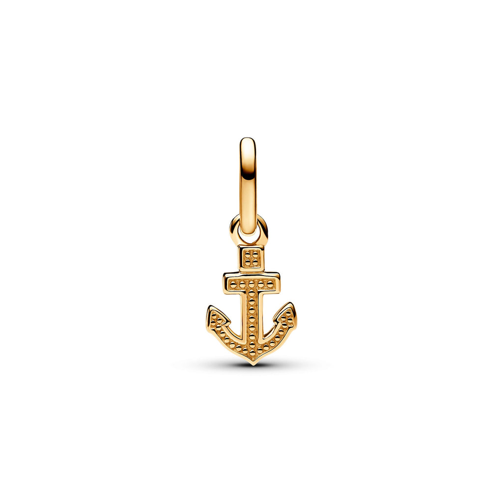 PANDORA ME Anchor Mini Dangle Charm 14K Gold Plated Unique Metal Blend Clear Symbols Charms Bracelet Charm Jewelry Gift