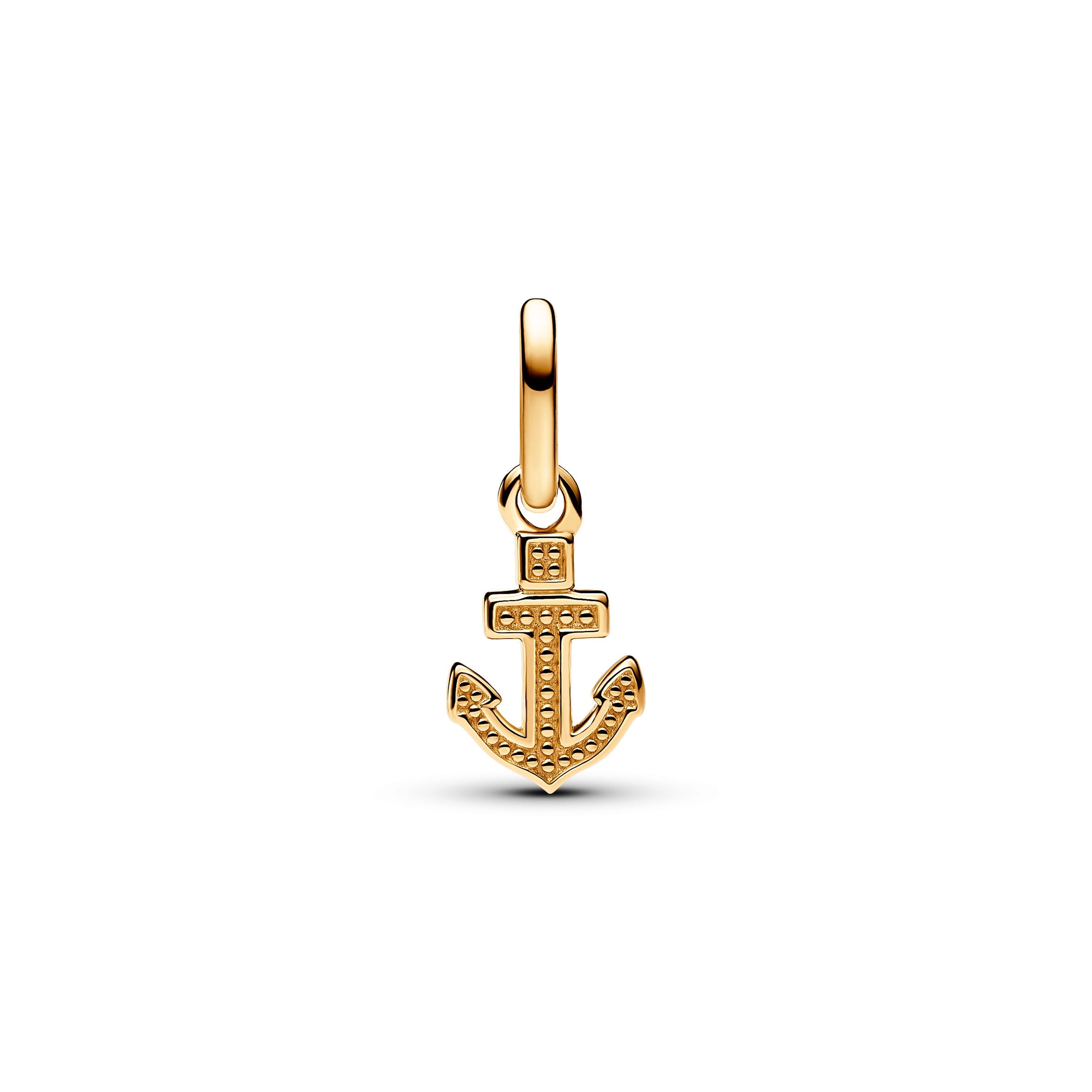 PANDORA ME Anchor Mini Dangle Charm 14K Gold Plated Unique Metal Blend Clear Symbols Charms Bracelet Charm Jewelry Gift