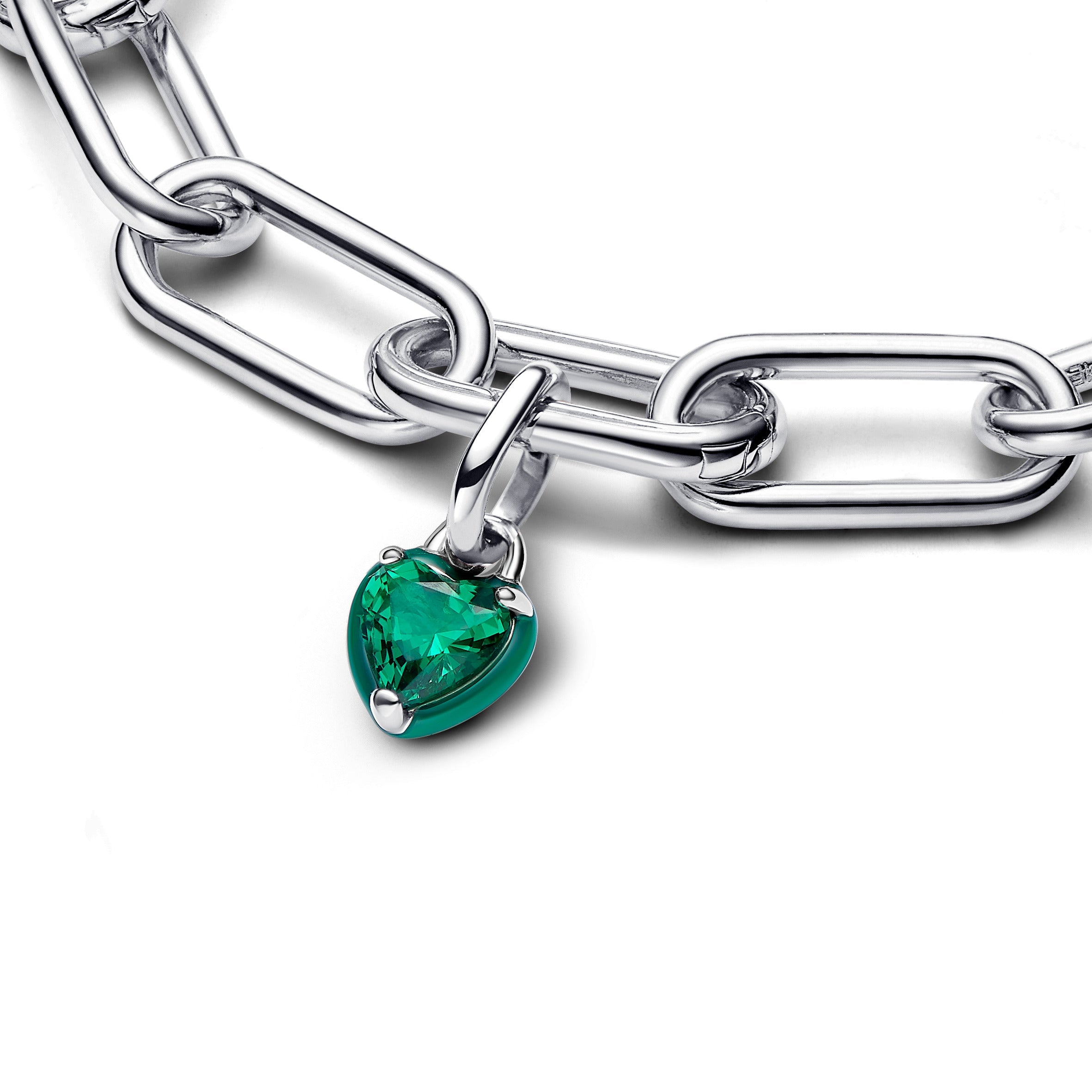 PANDORA ME Green Chakra Heart Mini Dangle Charm Enamel Love Charms Bracelet Charm Jewelry Gift