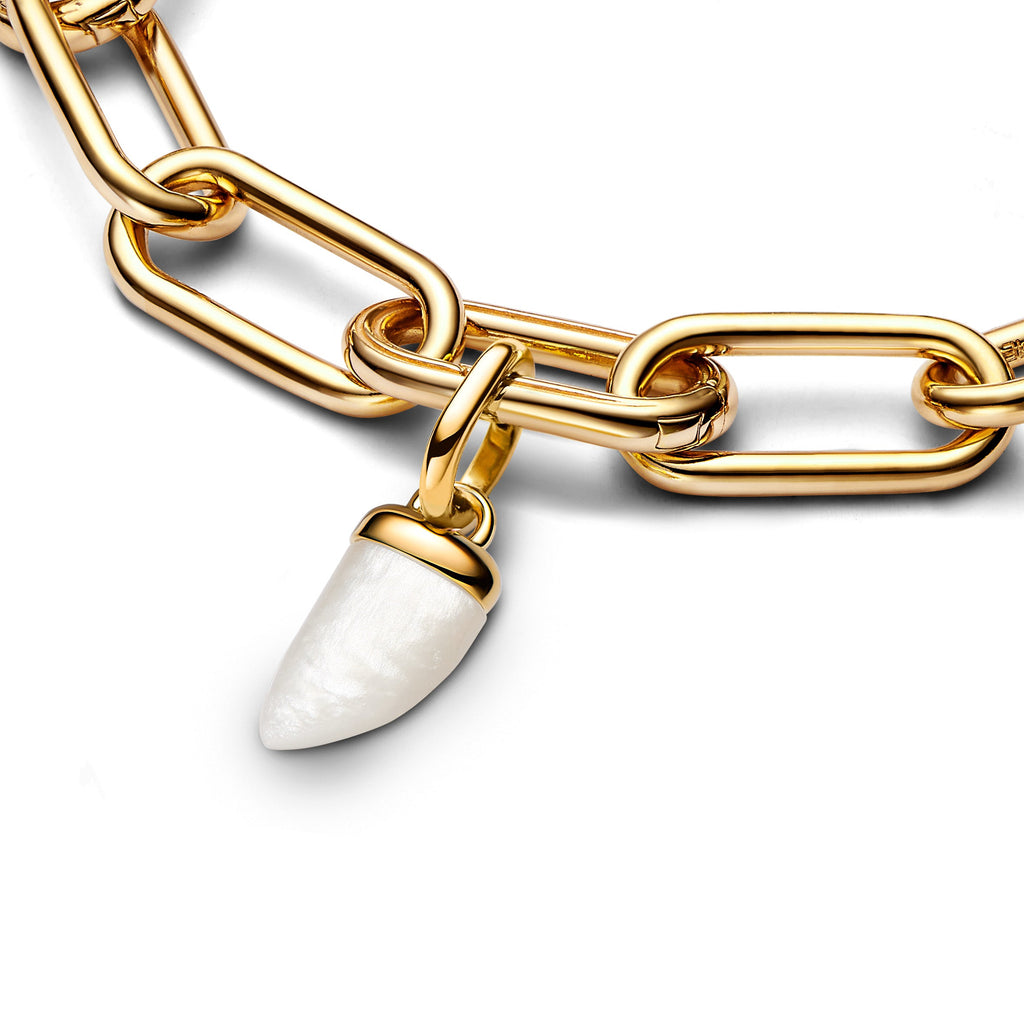 PANDORA ME Shark Tooth Mini Dangle Charm 14K Gold Plated Unique Metal Blend Symbols Charms Bracelet Charm Jewelry Gift