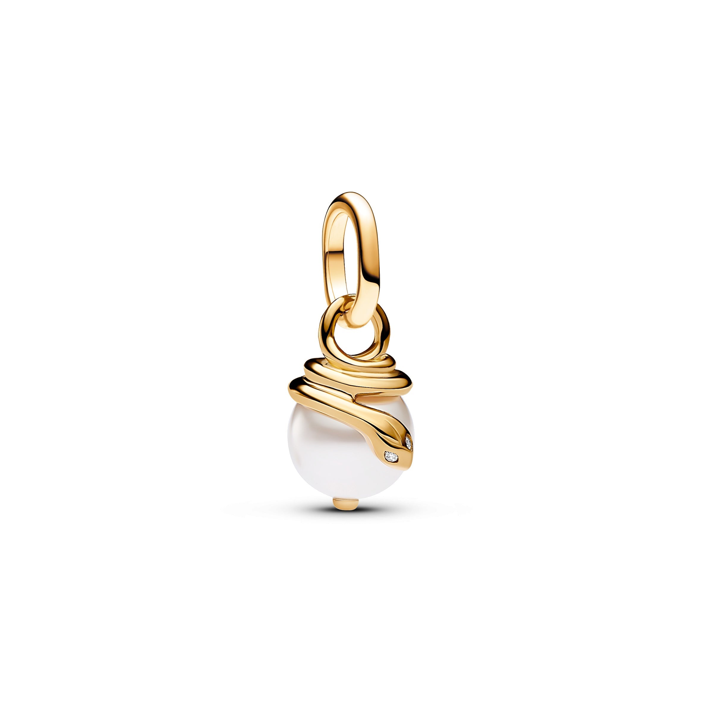 PANDORA ME Snake Pearlescent Mini Dangle Charm 14K Gold Plated Unique Metal Blend Animals Charms Bracelet Charm Jewelry Gift