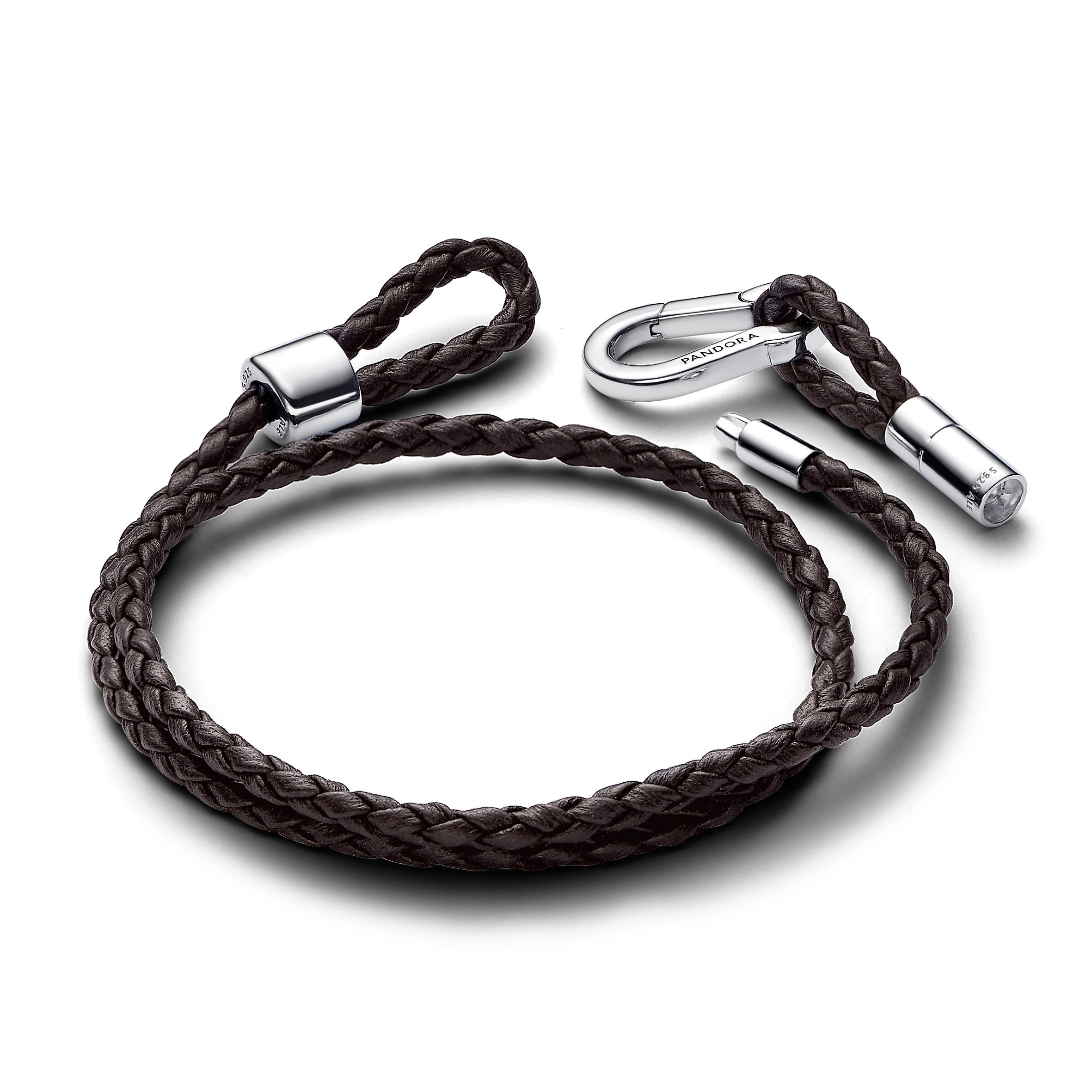 PANDORA Moments Brown Braided Double Leather Bracelet Bracelets Chain Bracelet Jewelry Gift