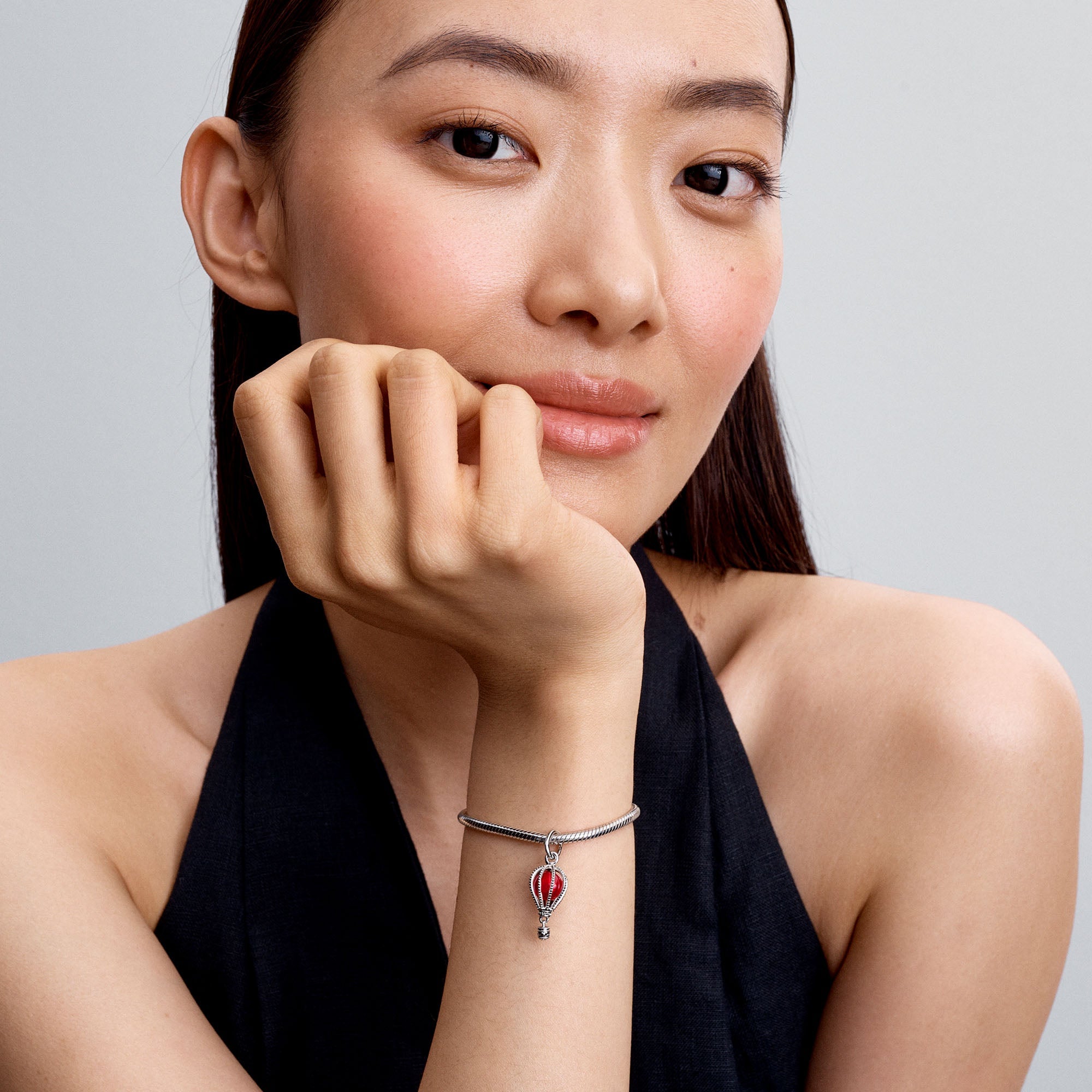 PANDORA Hot Air Balloon Murano Glass Dangle Charm Red Chinese New Year Charms Bracelet Charm Jewelry Gift