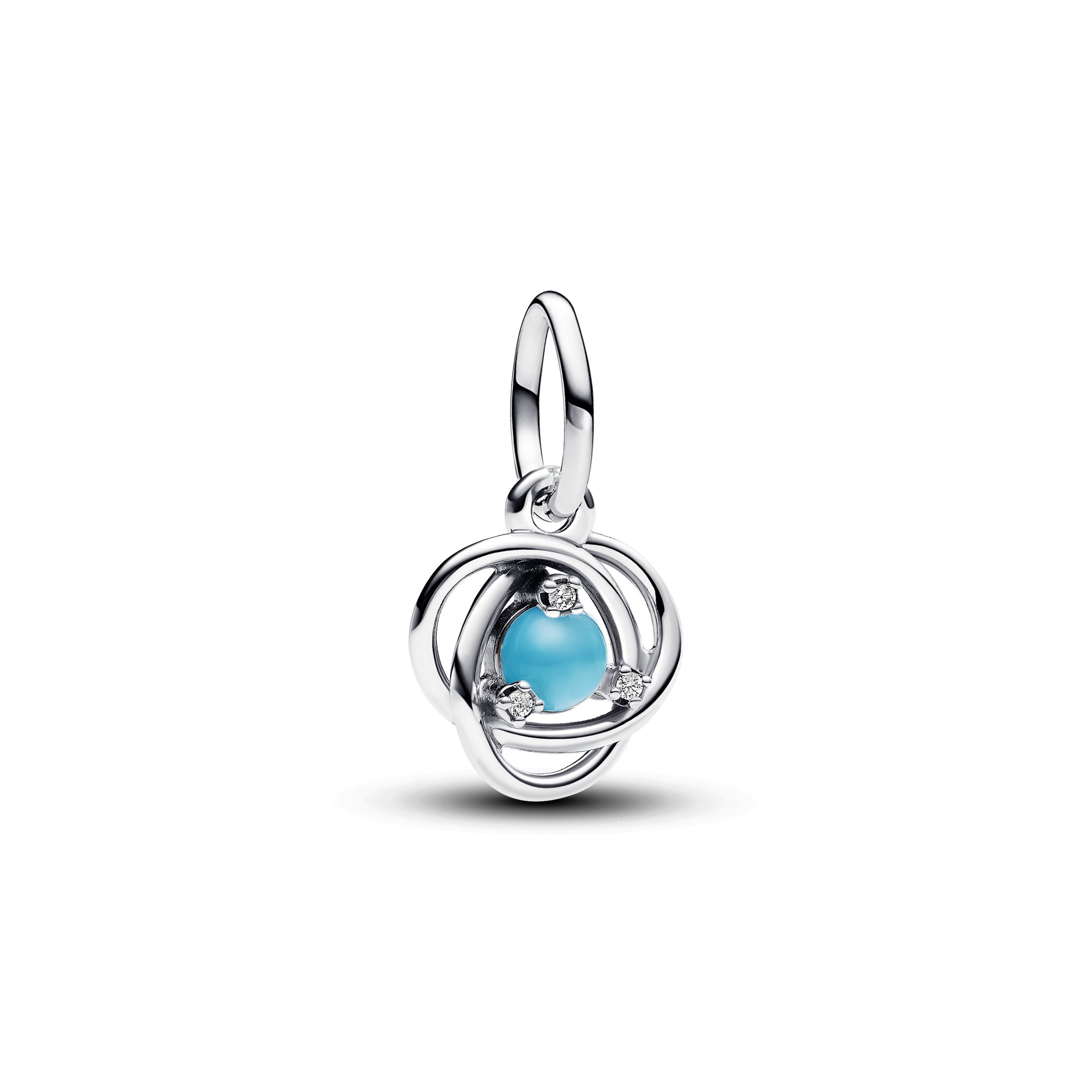 PANDORA Turquoise Blue Eternity Circle Dangle Charm Crystals Birthdays Charms Bracelet Charm Jewelry Gift