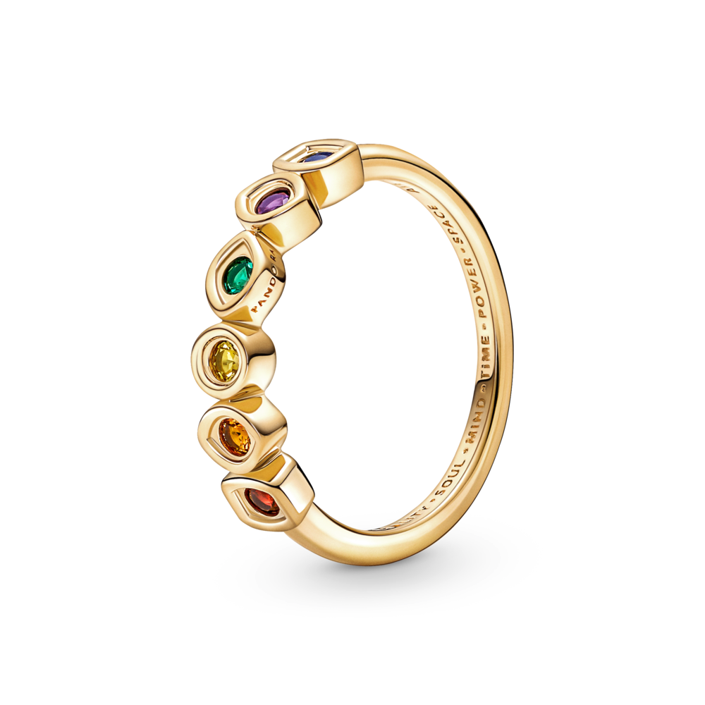 PANDORA Marvel The Avengers Infinity Stones Ring 14K Gold Plated Unique Metal Blend Rings Statement Ring Jewelry Gift