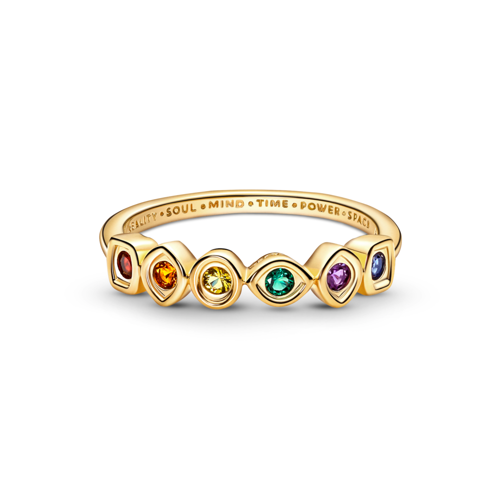 PANDORA Marvel The Avengers Infinity Stones Ring 14K Gold Plated Unique Metal Blend Rings Statement Ring Jewelry Gift