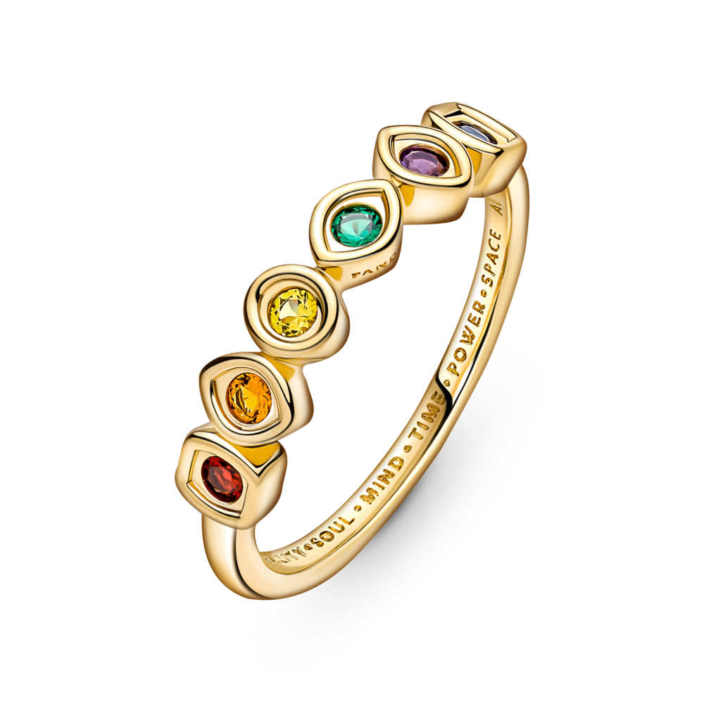 PANDORA Marvel The Avengers Infinity Stones Ring 14K Gold Plated Unique Metal Blend Rings Statement Ring Jewelry Gift