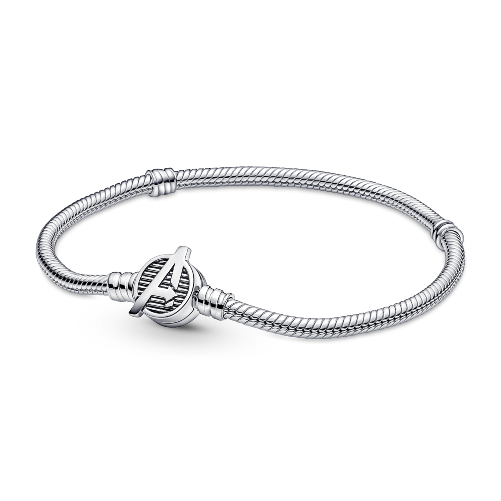 PANDORA Moments Marvel The Avengers Logo Clasp Snake Chain Bracelet Sterling Silver Bracelets Jewelry Gift