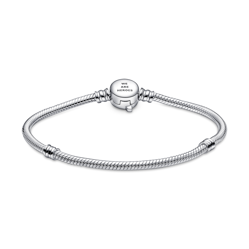 PANDORA Moments Marvel The Avengers Logo Clasp Snake Chain Bracelet Sterling Silver Bracelets Jewelry Gift
