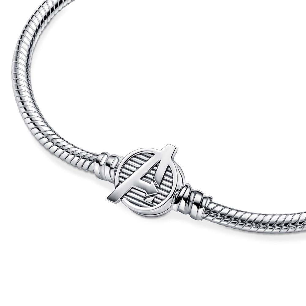 PANDORA Moments Marvel The Avengers Logo Clasp Snake Chain Bracelet Sterling Silver Bracelets Jewelry Gift