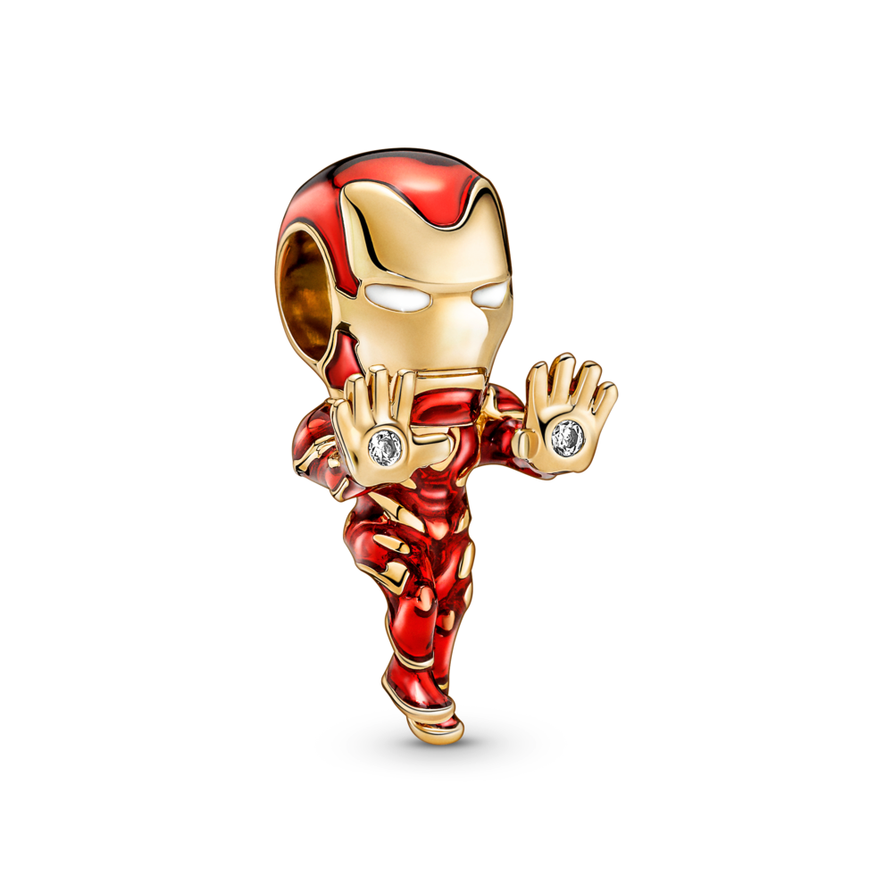 PANDORA Marvel The Avengers Iron Man Charm 14K Gold Plated Unique Metal Blend Charms Bracelet Charm Jewelry Gift