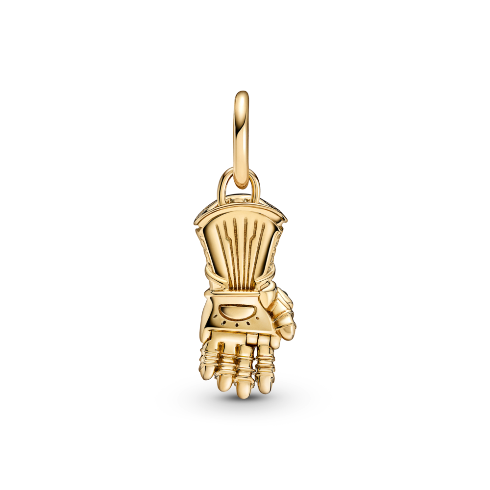 PANDORA Marvel The Avengers Infinity Gauntlet Dangle Charm 14K Gold Plated Unique Metal Blend Charms Bracelet Charm Jewelry Gift