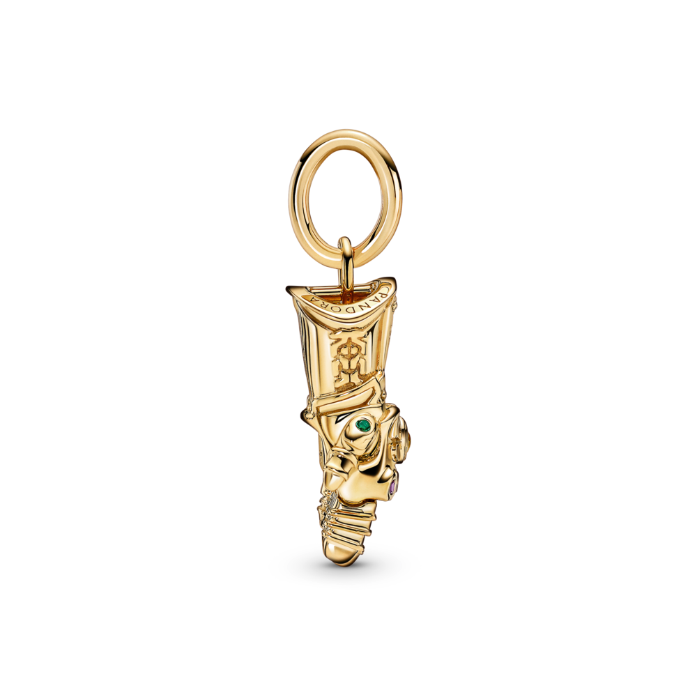 PANDORA Marvel The Avengers Infinity Gauntlet Dangle Charm 14K Gold Plated Unique Metal Blend Charms Bracelet Charm Jewelry Gift