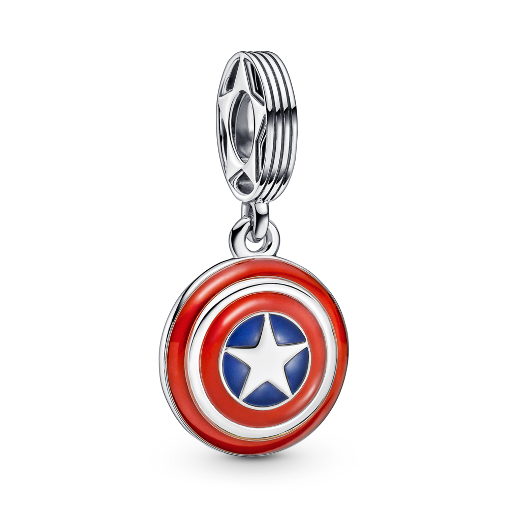PANDORA Marvel The Avengers Captain America Shield Dangle Charm Enamel Charms Bracelet Charm Jewelry Gift