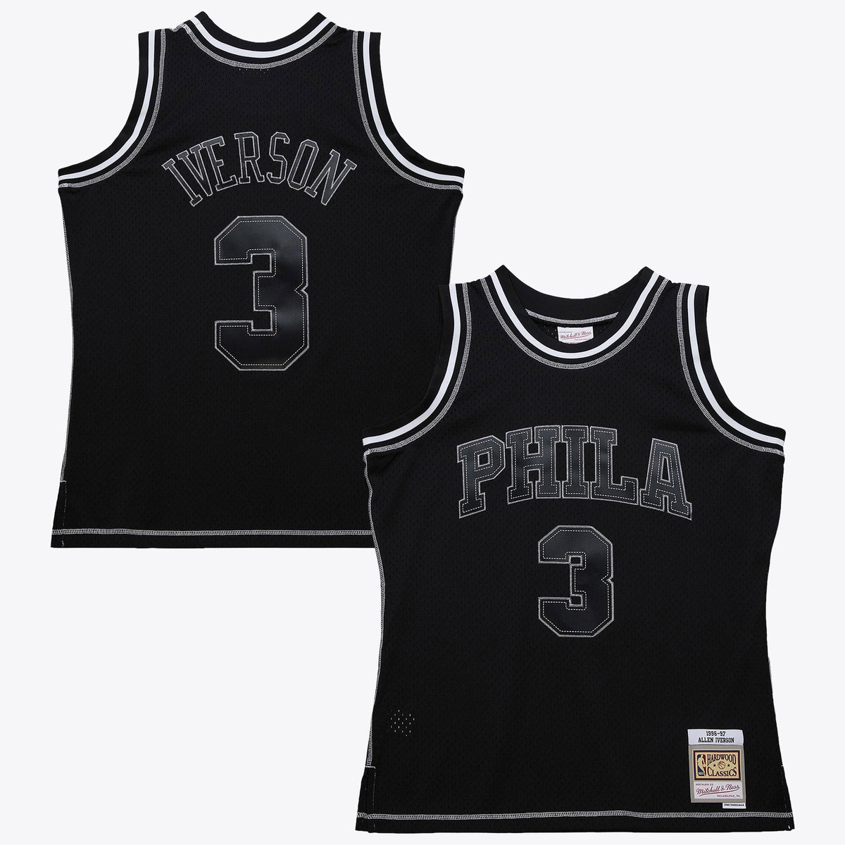 Philadelphia 76ers NBA Mitchell & Ness Allen Iverson 1996 Contrast 2K Swingman Jersey - Black