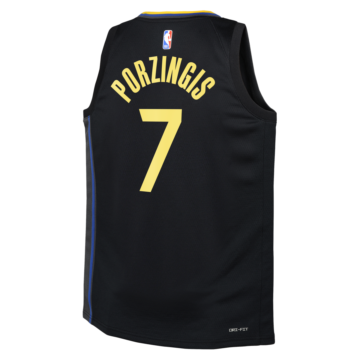 Golden State Warriors NBA Jordan Brand Statement Edition Swingman Jersey - Black - Kristaps Porziņģis - Youth
