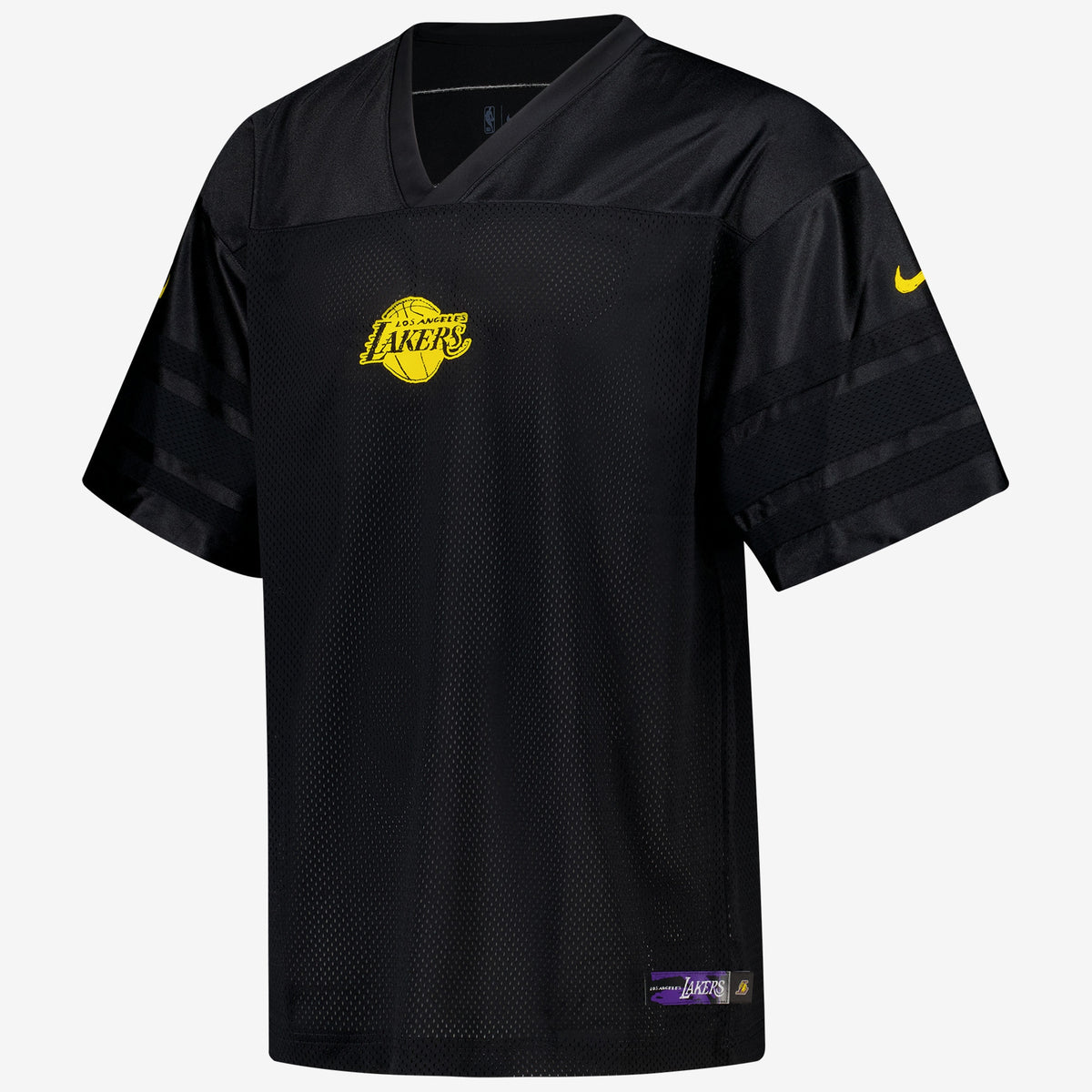 Los Angeles Lakers NBA Nike Courtside Football Jersey - Black - Men's