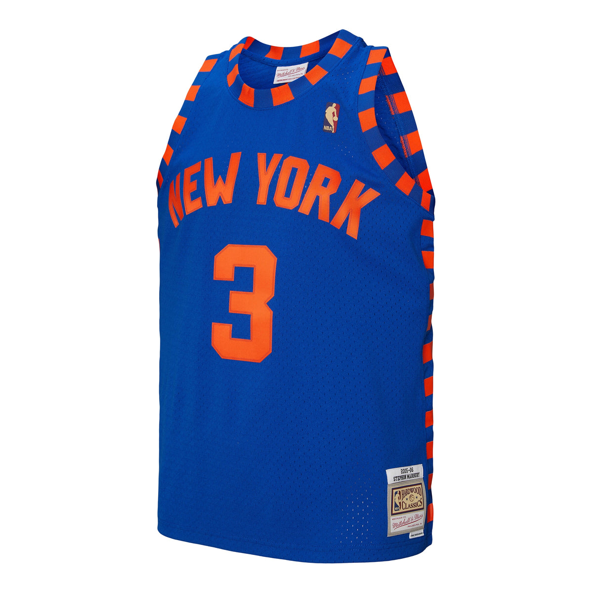 New York Knicks NBA Men's Mitchell & Ness Stephon Marbury Blue 2005/06 Hardwood Classics Swingman Jersey