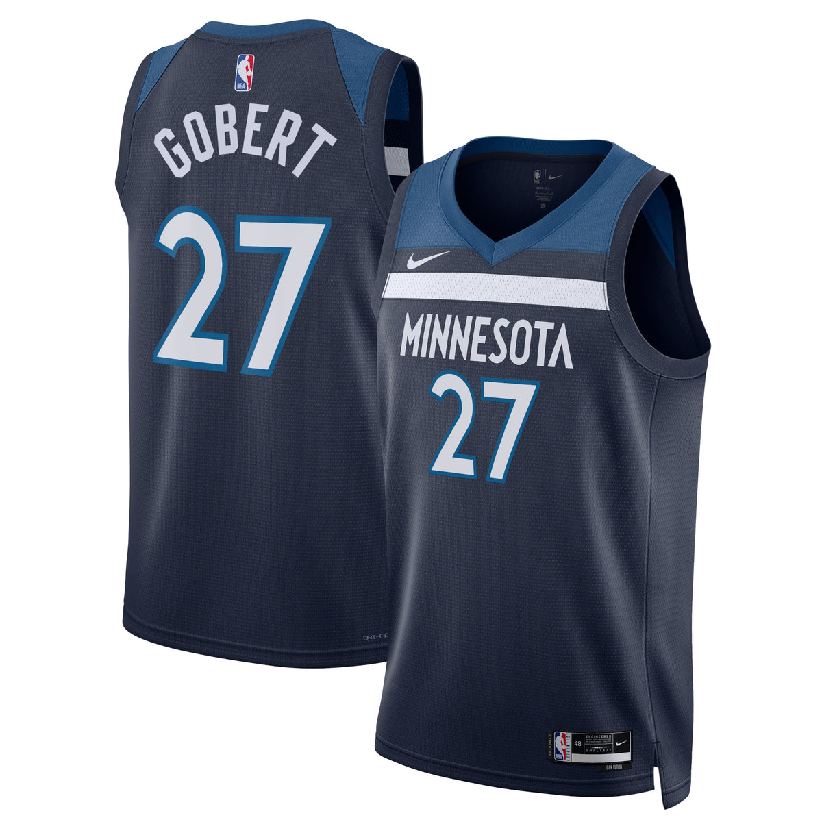 Minnesota Timberwolves NBA Nike Icon Edition Swingman Jersey - Navy - Rudy Gobert - Unisex