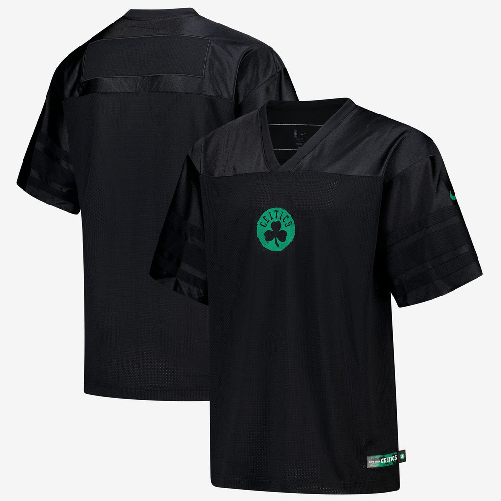 Boston Celtics NBA Nike Courtside Football Jersey - Black - Men's