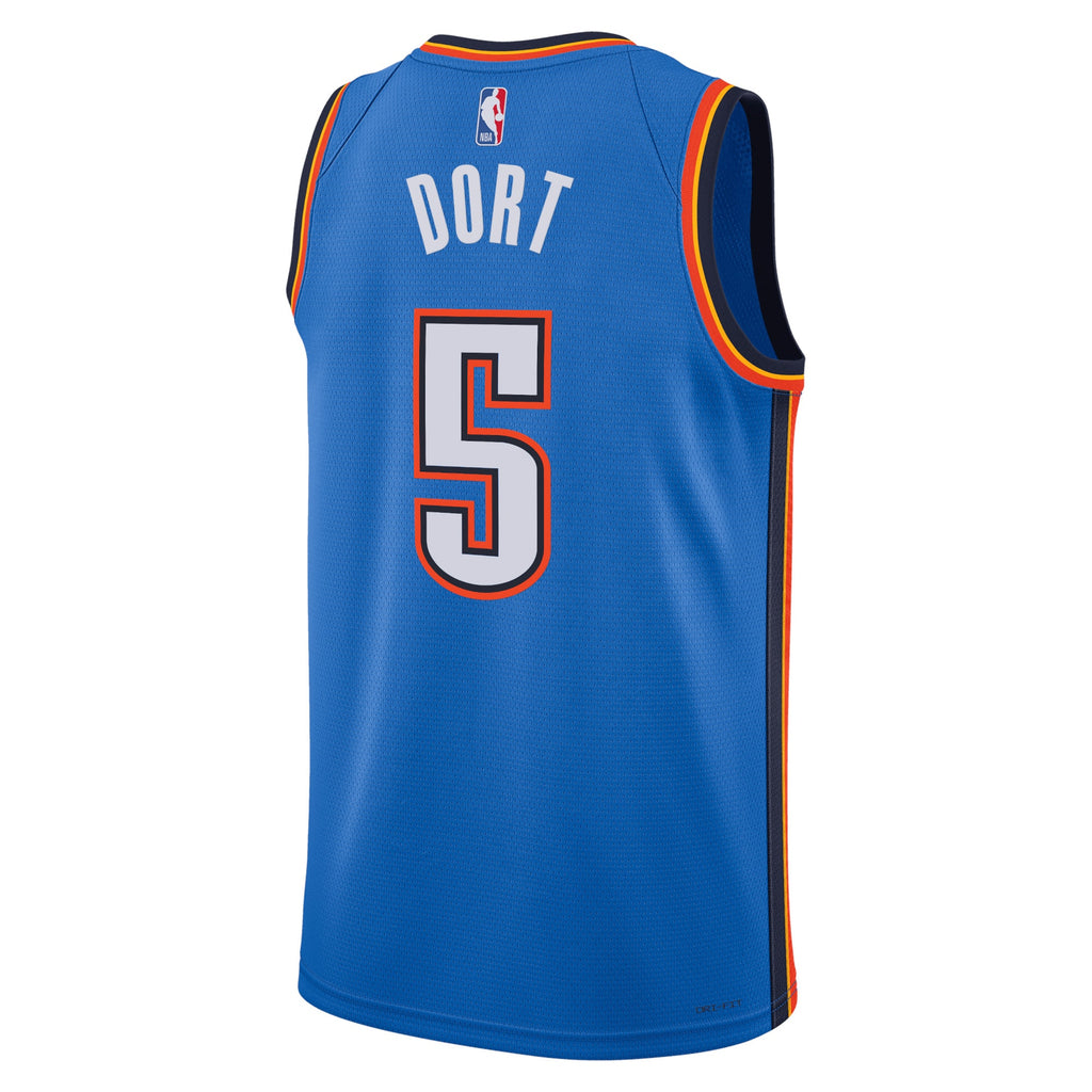 Oklahoma City Thunder NBA Nike Icon Edition Swingman Jersey - Blue - Luguentz Dort - Unisex
