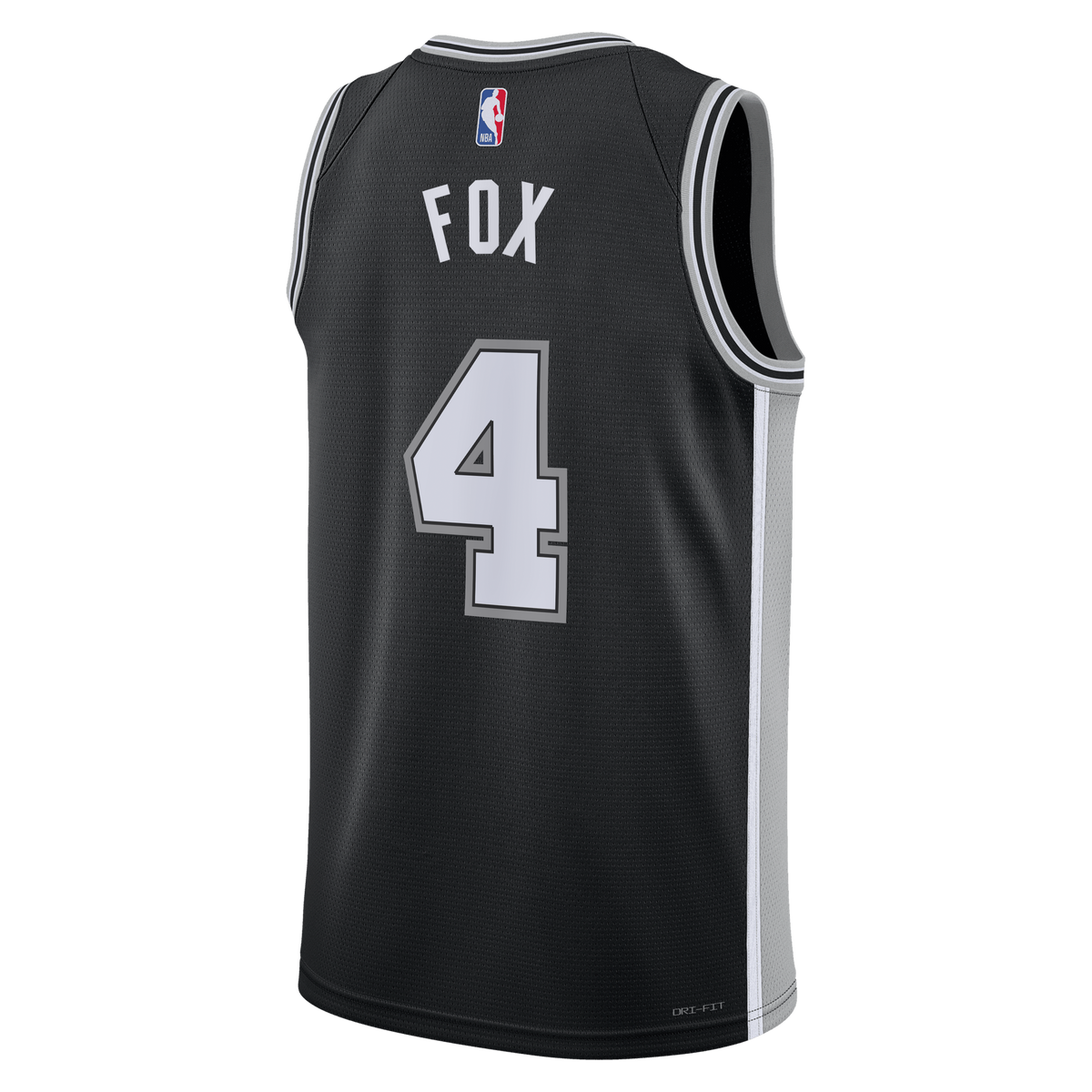 San Antonio Spurs NBA Nike Icon Edition Swingman Jersey - Black - De'Aaron Fox - Unisex