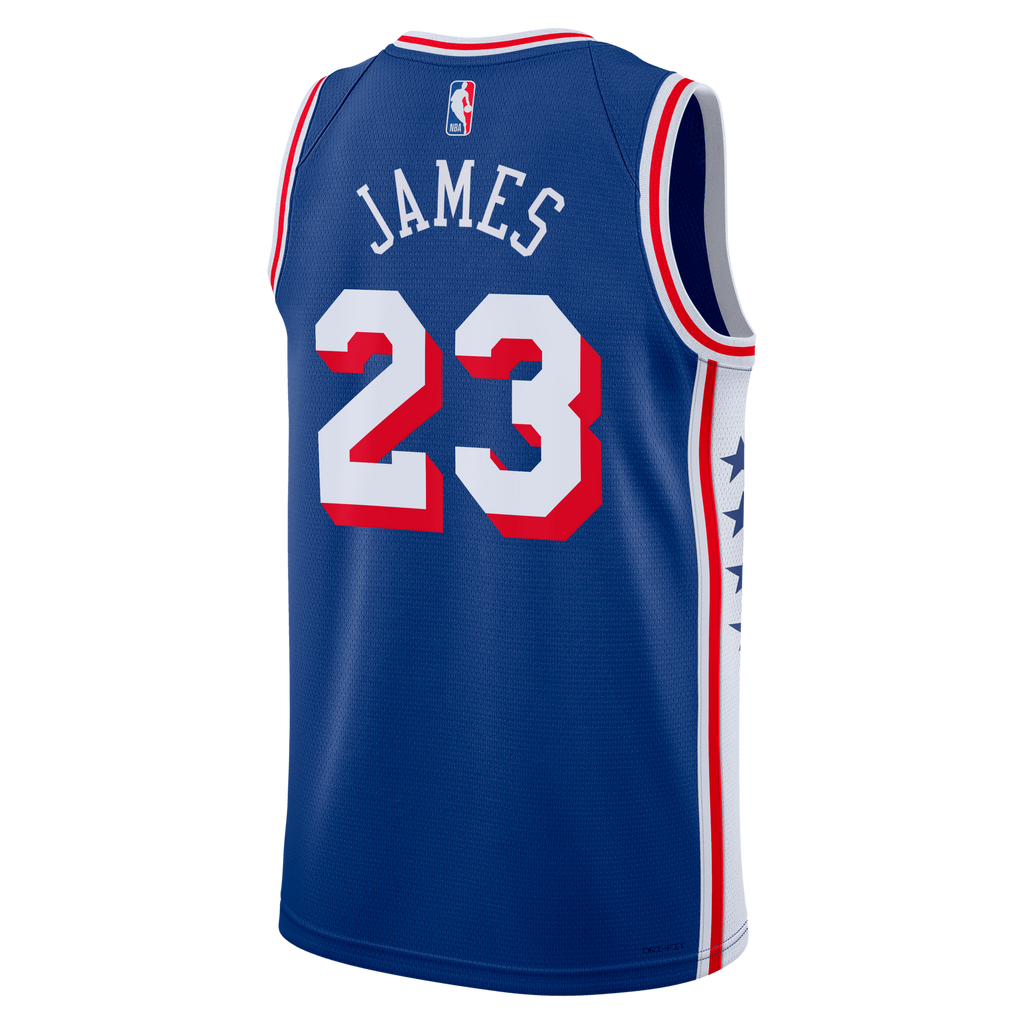 Philadelphia 76ers NBA Nike Icon Edition Swingman Jersey - Royal - LeBron James - Unisex