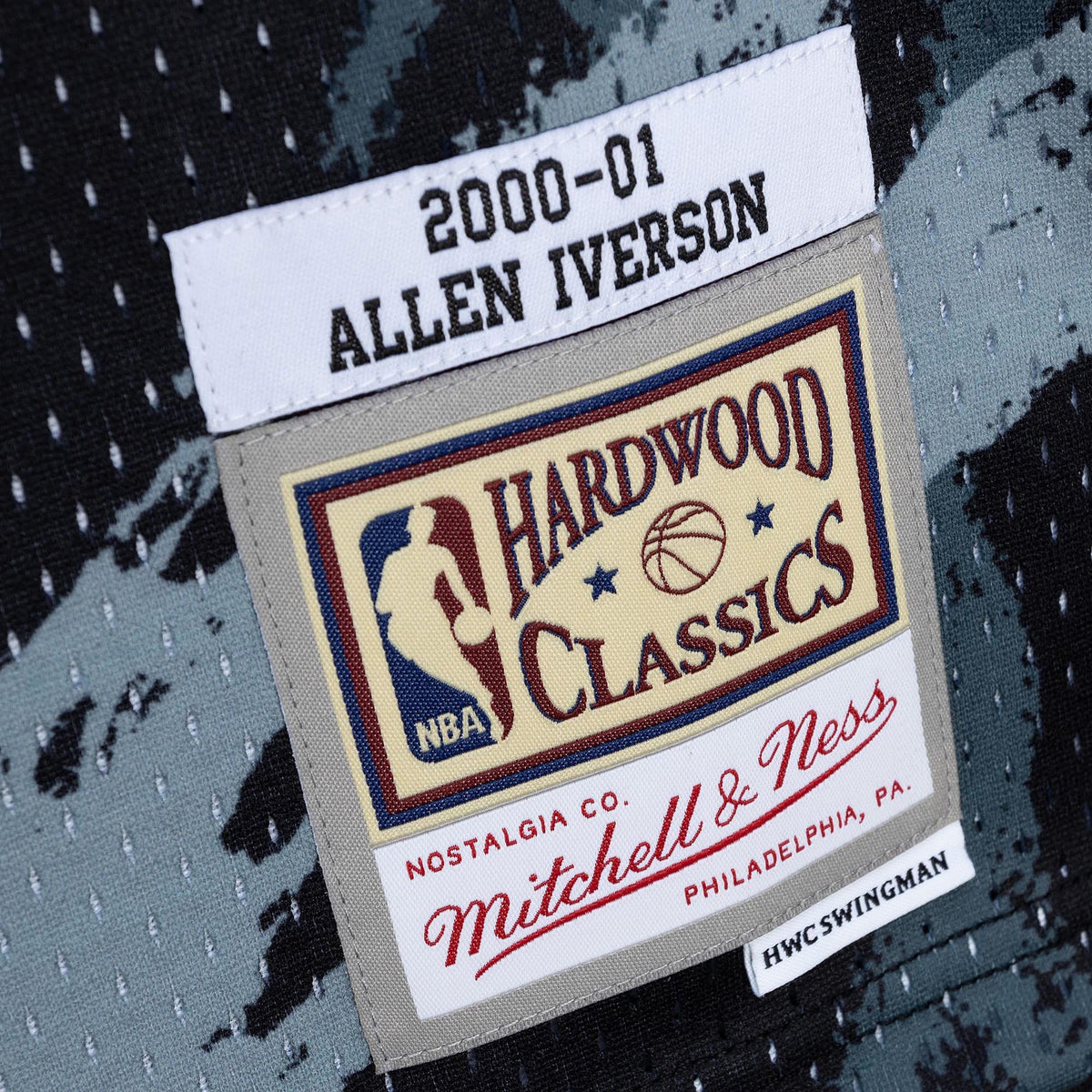Philadelphia 76ers NBA Mitchell & Ness Allen Iverson 2000 Team Marble Swingman Jersey - Black