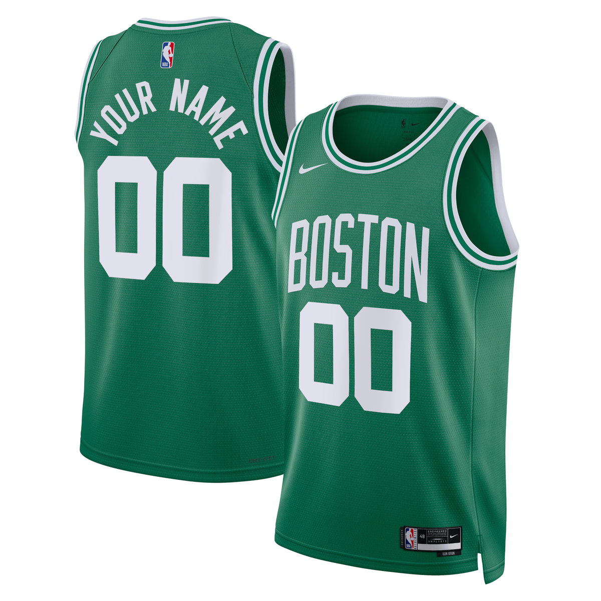 Boston Celtics NBA Nike Icon Edition Swingman Jersey - Kelly Green - Custom - Unisex