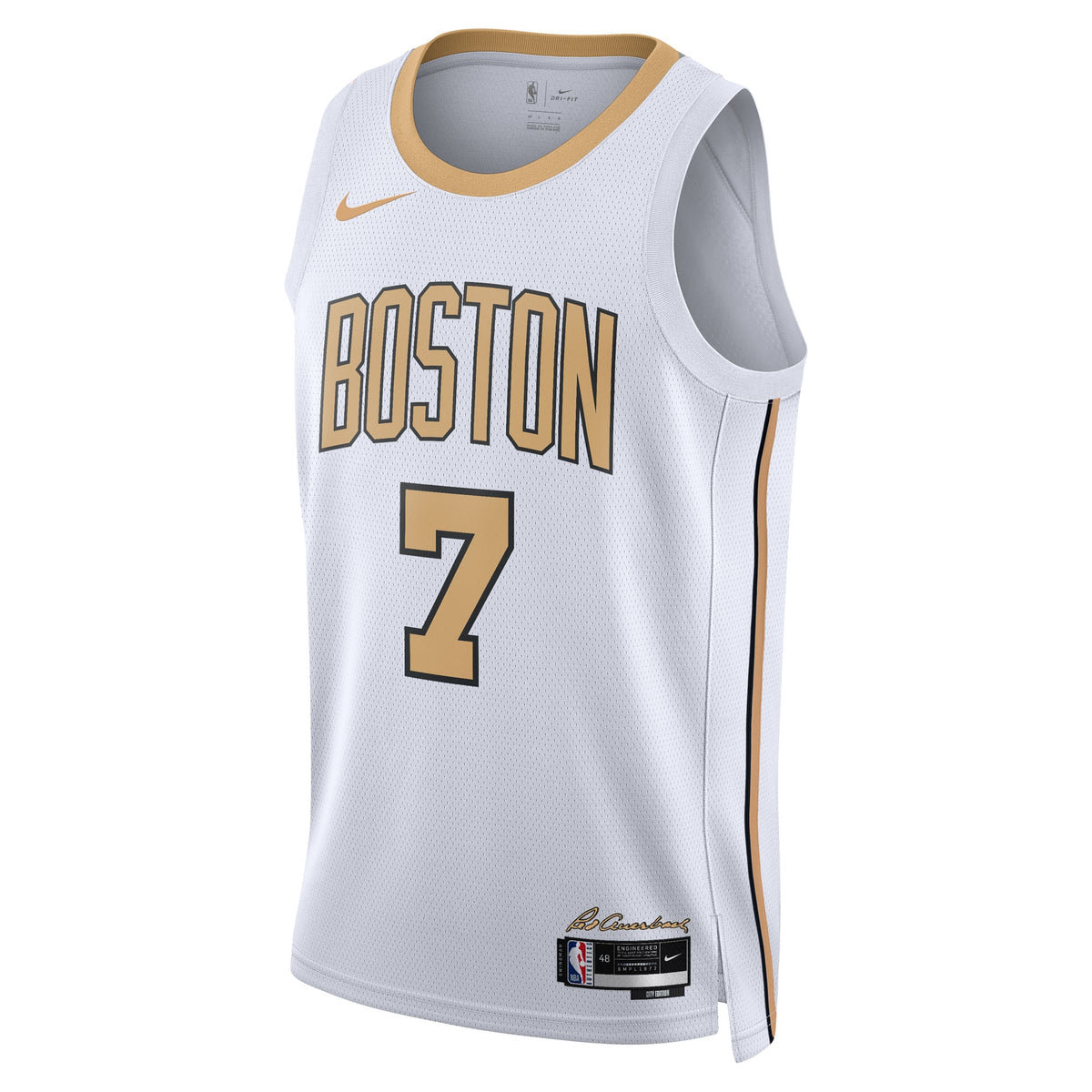 Boston Celtics NBA Nike 2025/26 City Edition Swingman Jersey - White - Jaylen Brown - Unisex