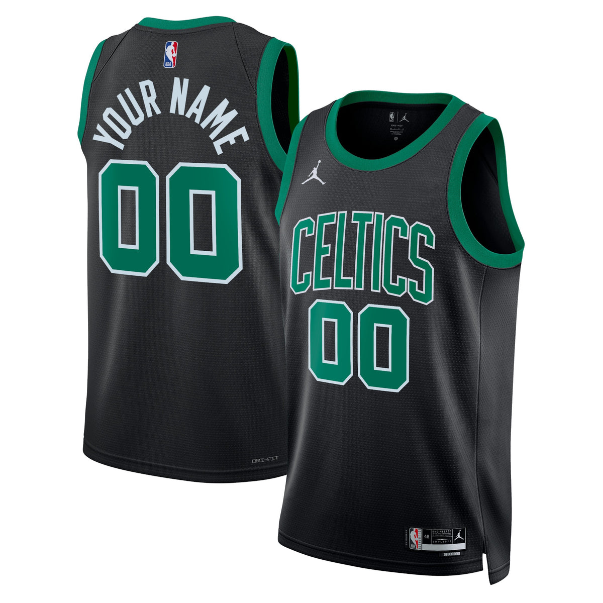 Boston Celtics NBA Jordan Brand Statement Edition Swingman Jersey - Black - Custom - Unisex