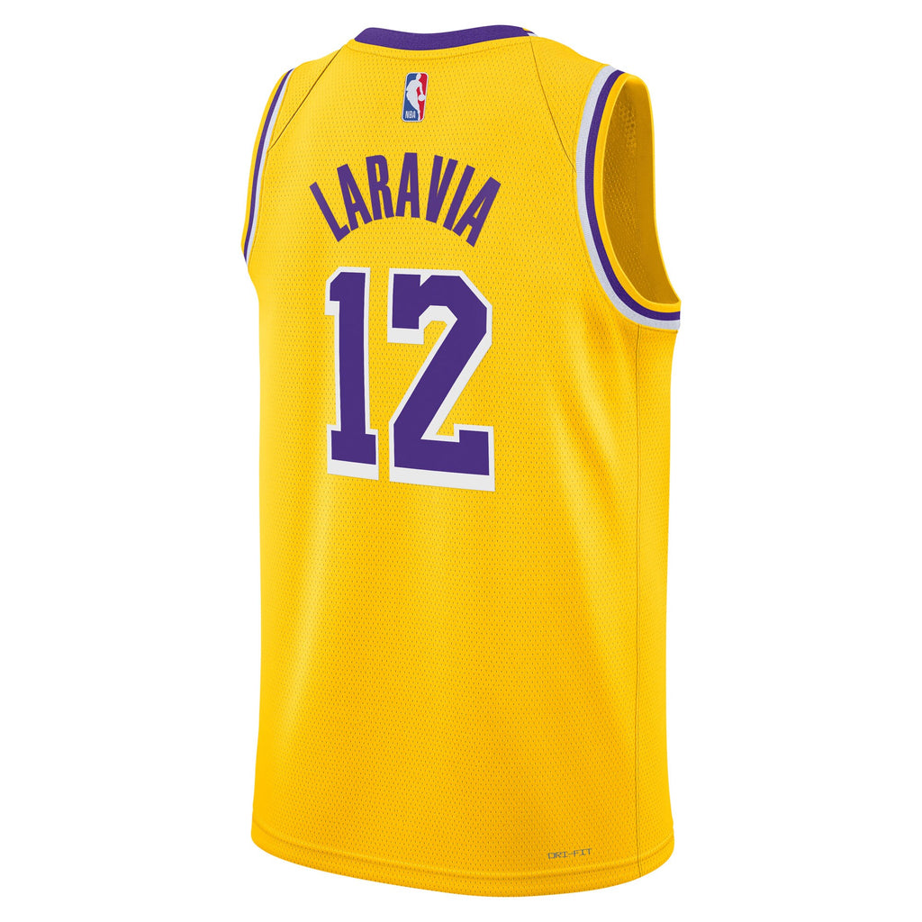 Los Angeles Lakers NBA Nike Icon Edition Swingman Jersey - Gold - Jake LaRavia - Unisex