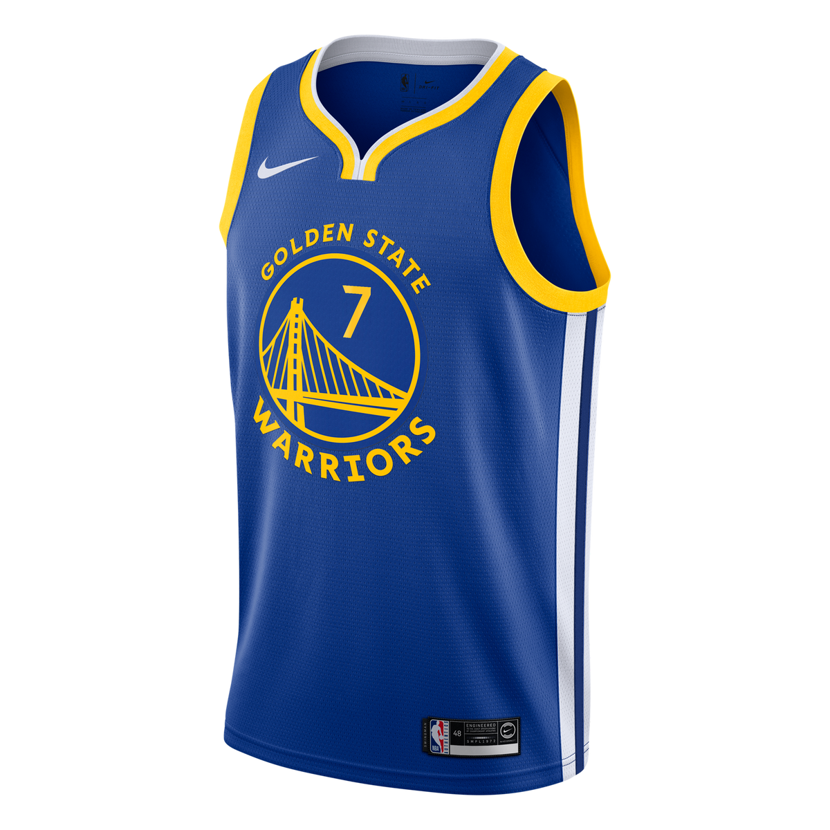 Golden State Warriors NBA Nike Icon Edition Swingman Jersey - Royal - Kristaps Porziņģis - Youth