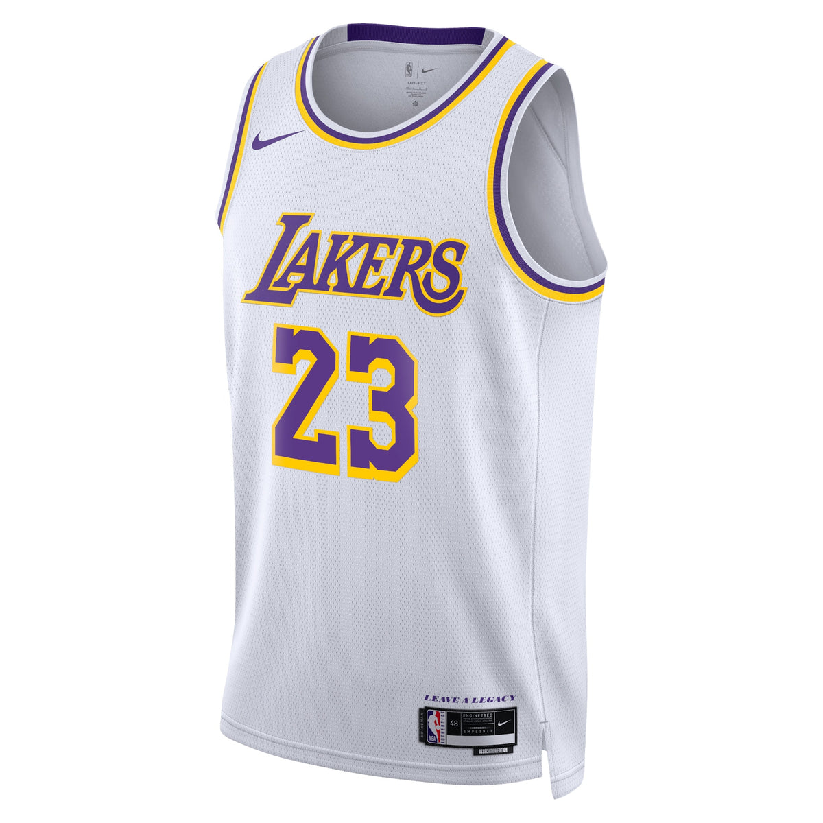 Los Angeles Lakers NBA Nike Association Edition Swingman Jersey - White - LeBron James - Unisex